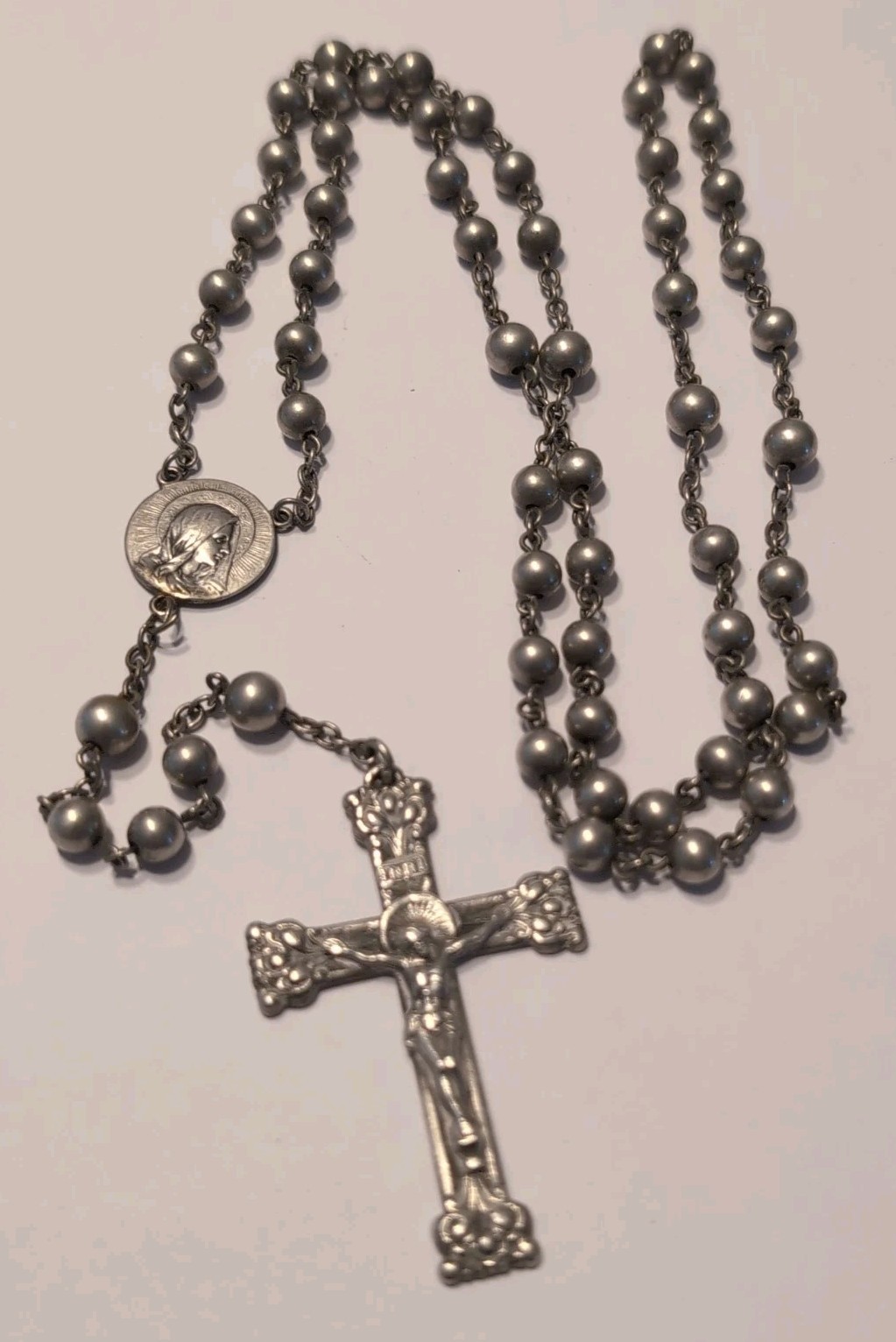 Vintage Sterling Silver Rosary Beads