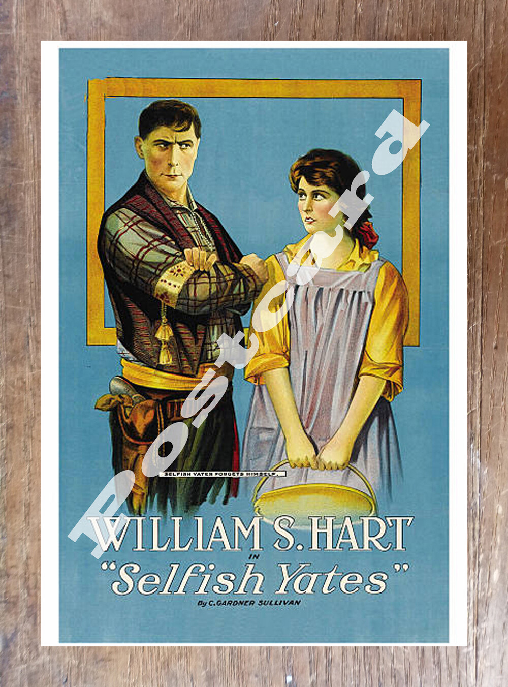 Historic Selfish Yates 1918 Movie Adevertising Postcard
