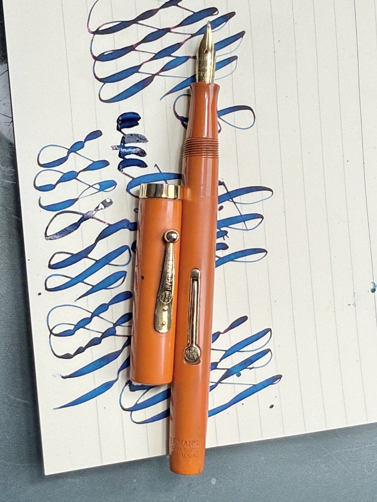 XF Waterman 52 14K Gold Long Tined VERY SOFT Wet Noodle nib (video)