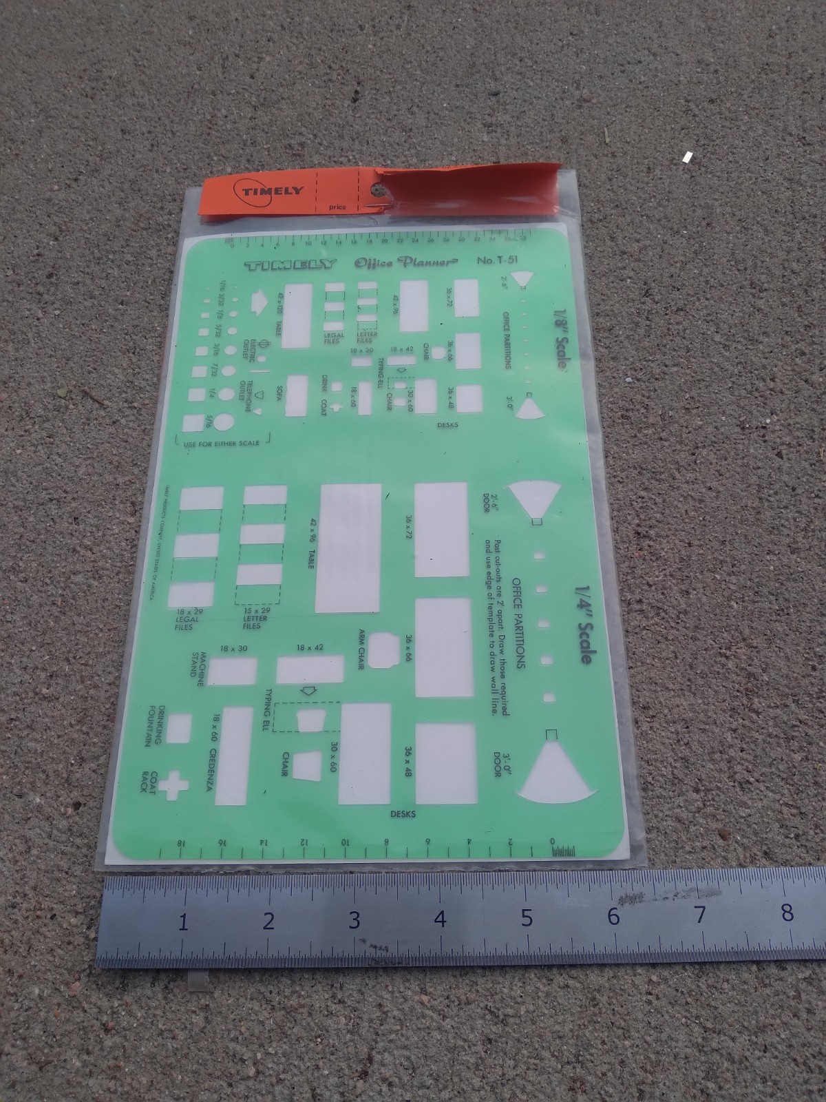Timely Shadowless Positioning Stencil NEW Drafting Office Planner 2 Scales