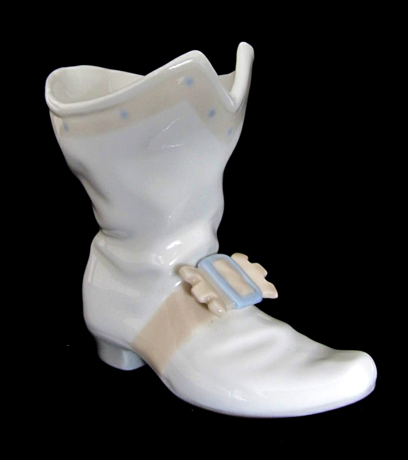 VTG 60’s Nao by LLadro Musketeer Buckle Boot Glazed Porcelain 4 in Tall Retired