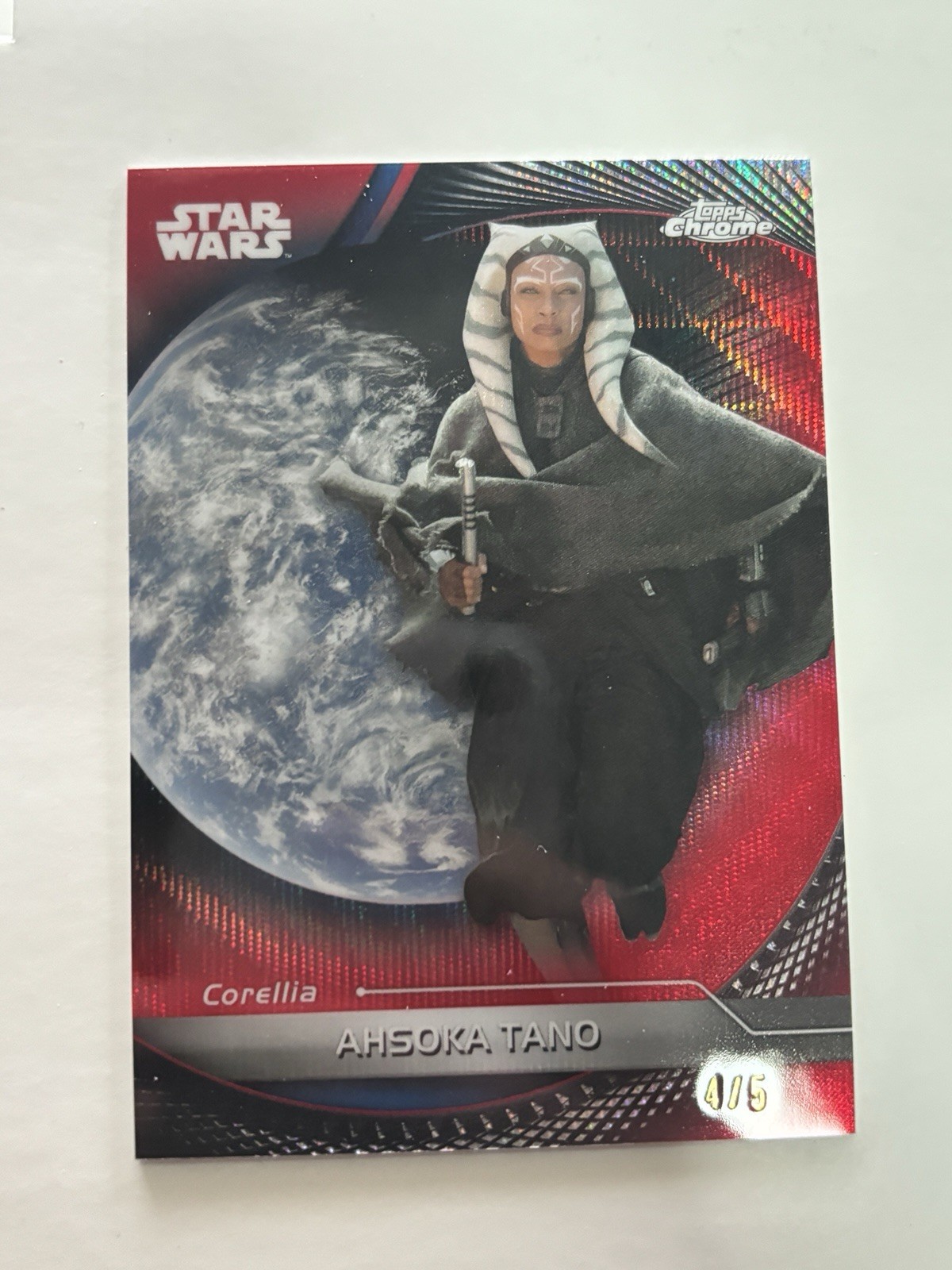 2025 Topps Chrome Star Wars Hyperspace 16 Ahsoka Tano Refractor ** 4/5 **