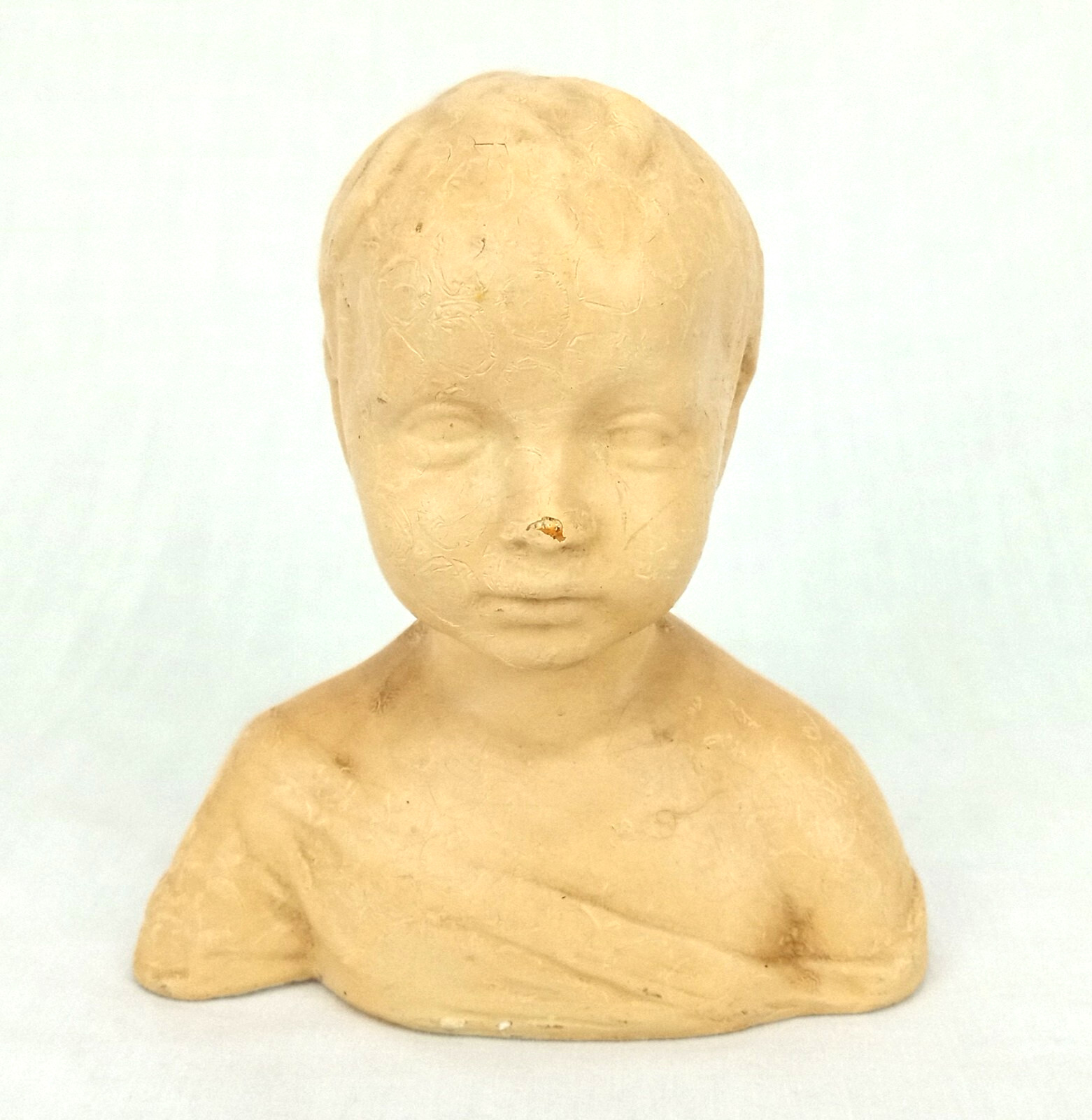 Antique Infants Bust After Donatello Sculpture ,Painted Chalkware  Vintage