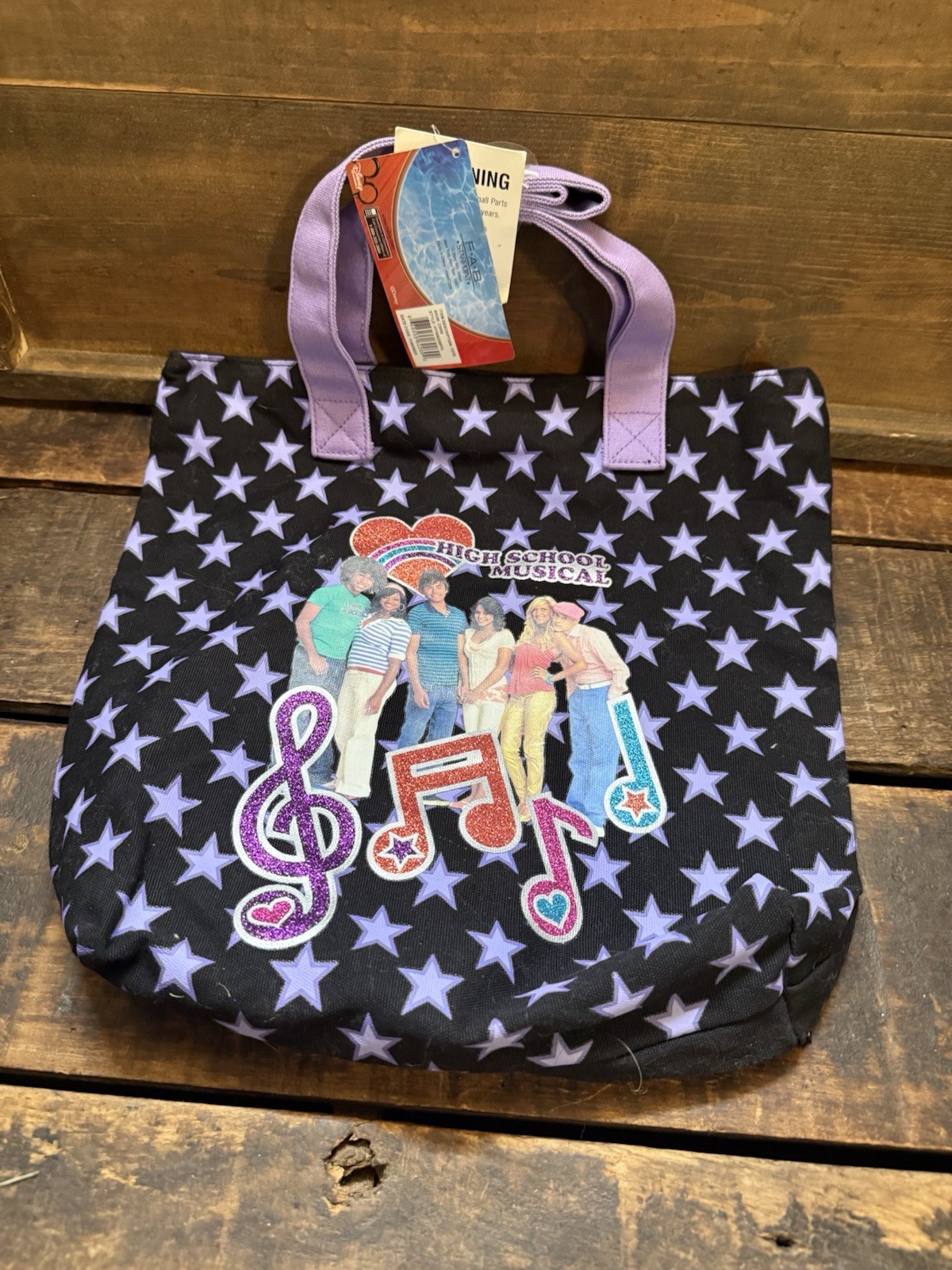 Disney High School Musical Tote Bag FAB Starpoint Purple Stars New With Tags