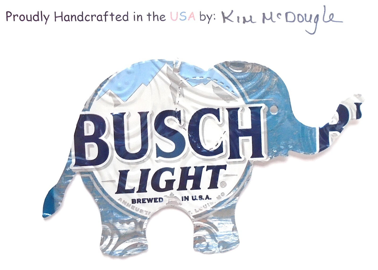 Handmade Elephant Christmas Ornament Recycled Aluminum Can Art You Choose