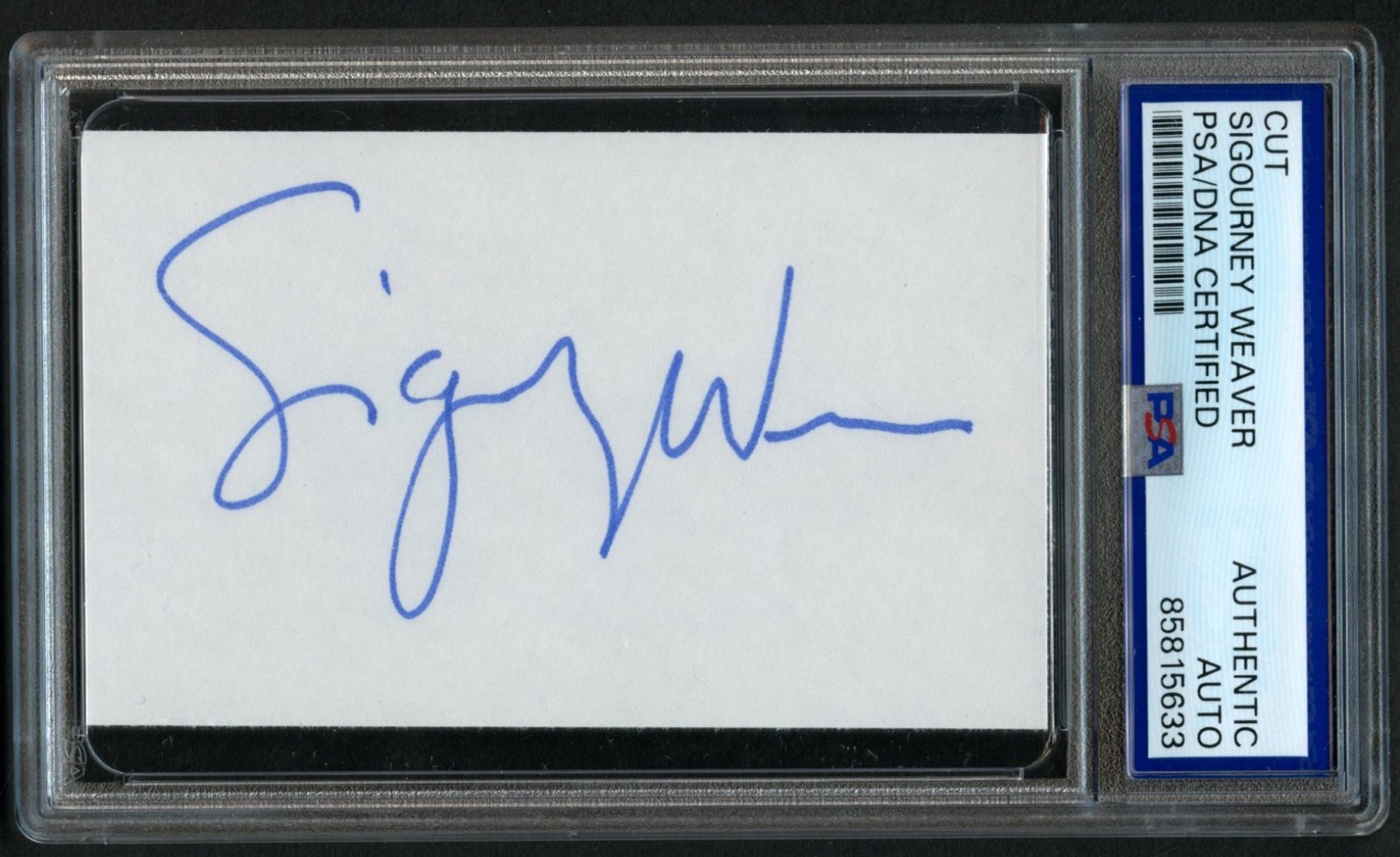 Sigourney Weaver signed autograph 2x3.5 Cut Actress Avatar RC PSA Slabbed
