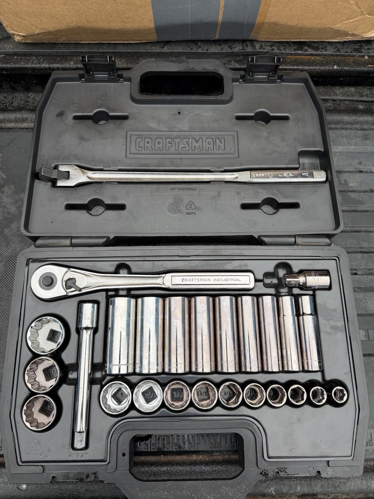 RARE SEARS Craftsman Industrial USA 1/2” Mechanics 26pc Set Deep Std 24841 Used