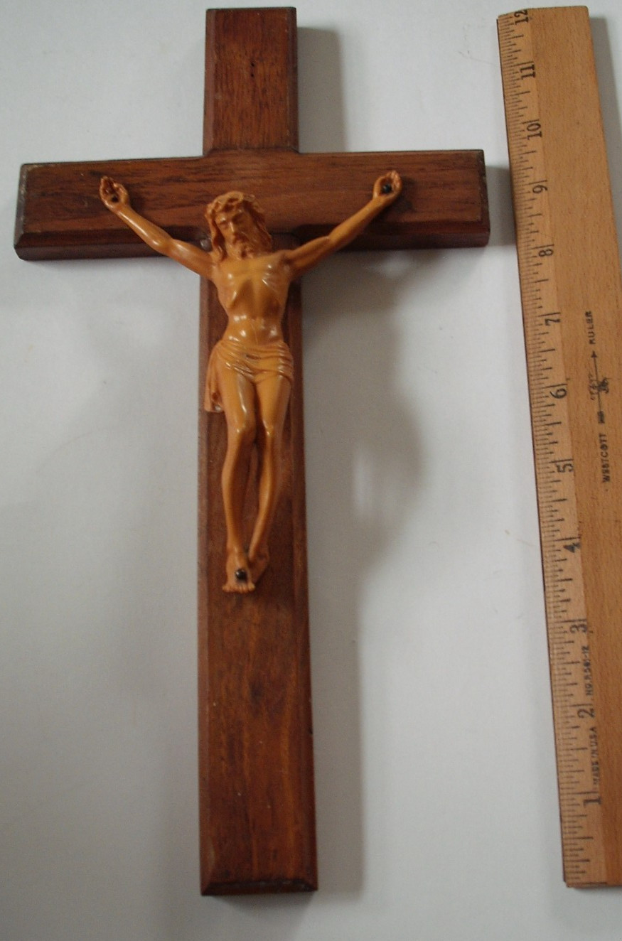 Vintage Antique Religious Wood Crucifix Cross