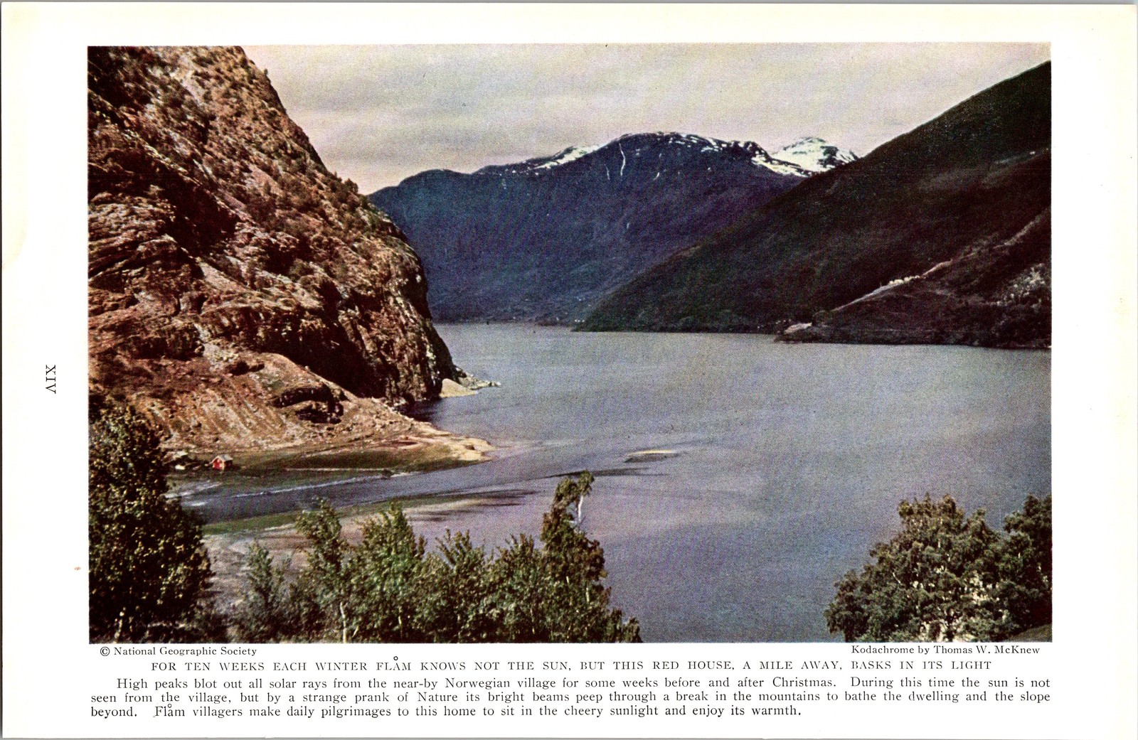 Scenic Norwegian Fjord Landscape Print - Vintage Wall Art 1939