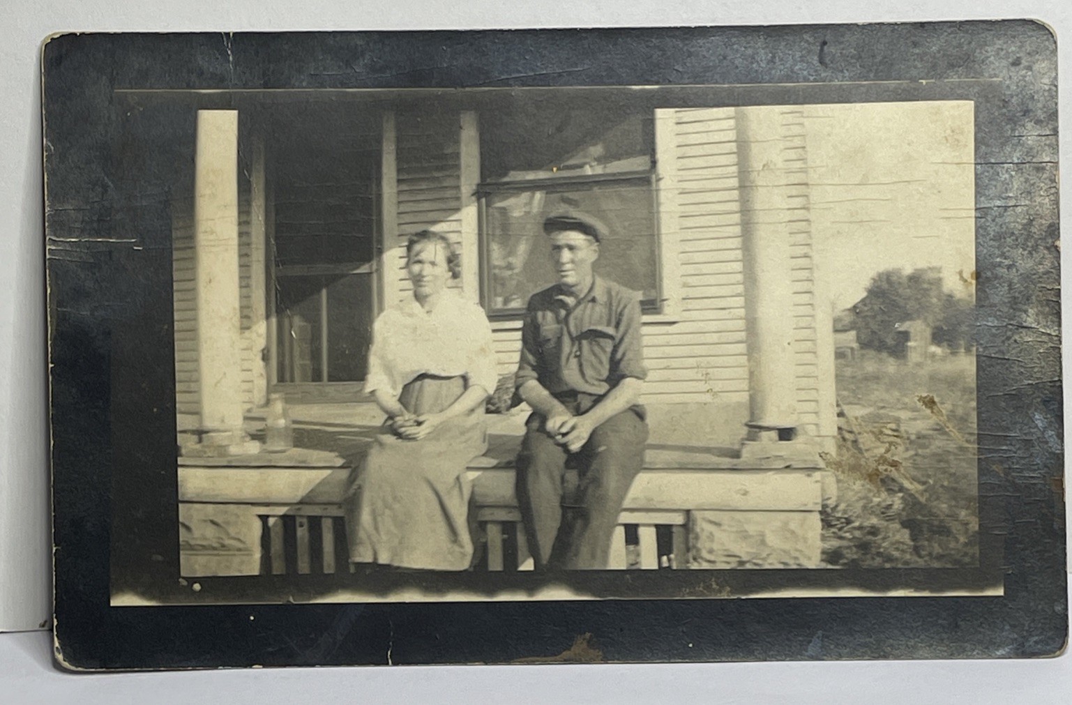 1908c Rppc Marceline, Missouri couple sitting on porch AZO