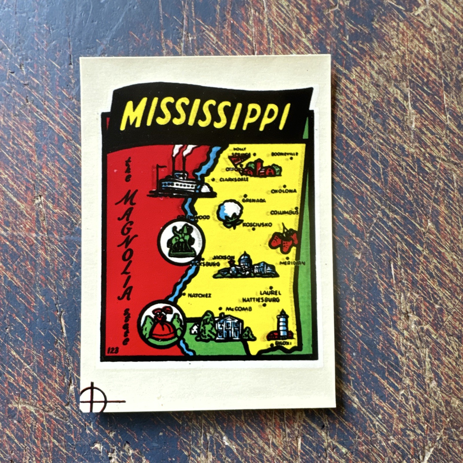 Vintage Mississippi state Decal Car Sticker 1950s1960s 3x4 NOS