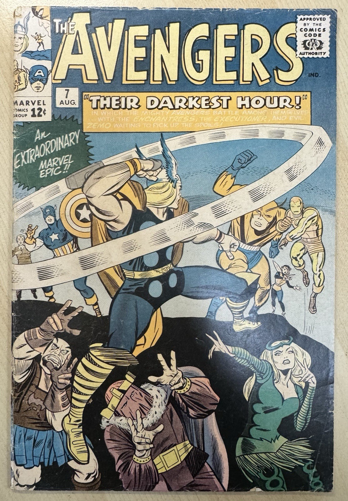 Avengers #7 Marvel Comics 1964 Silver Age VG+, Jack Kirby Stan Lee Classic Thor Avengers #7 Marvel Comics 1964 Silver Age VG+, Jack Kirby Stan Lee Classic Thor