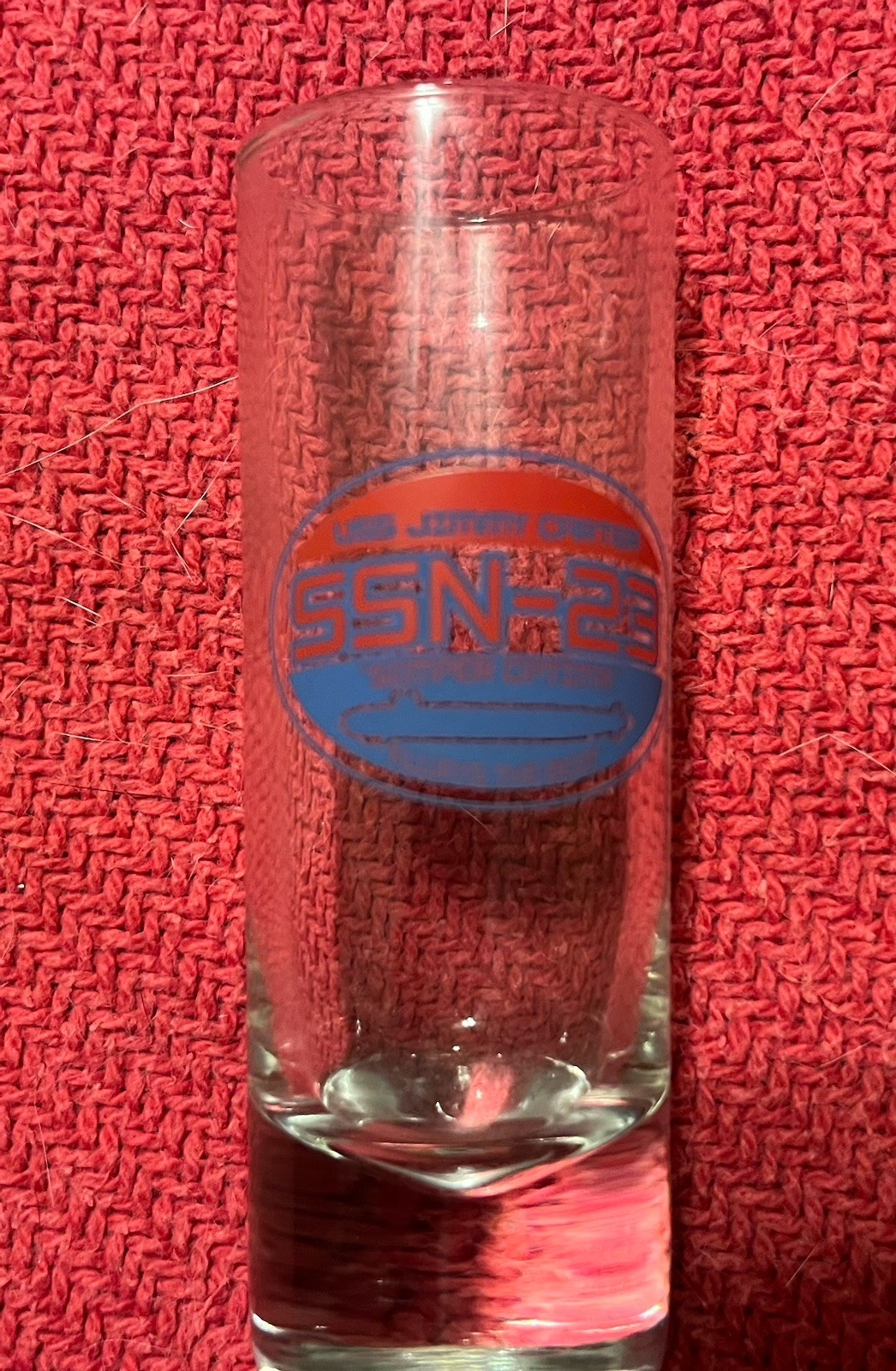USS JIMMY CARTER   SSN-23   SEMPER OPTIMA ALWAYS THE BEST    SHOT GLASS    RARE