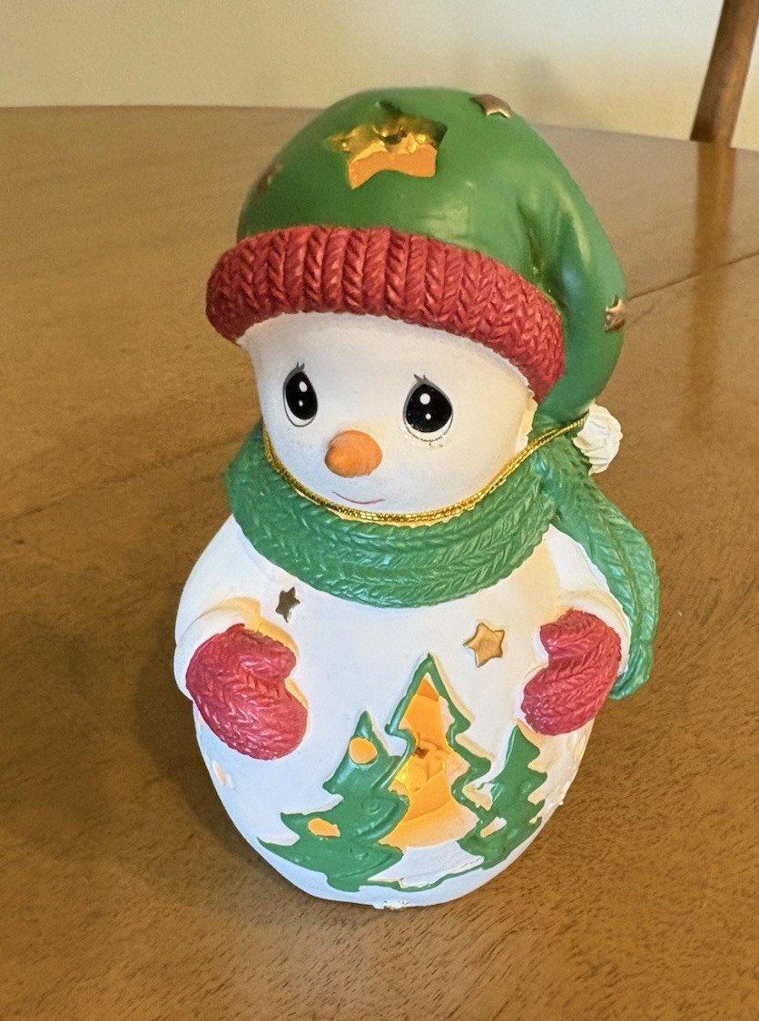 Precious Moments Snowman Light Up Christmas Figurine Trees Stars New w/ Tags