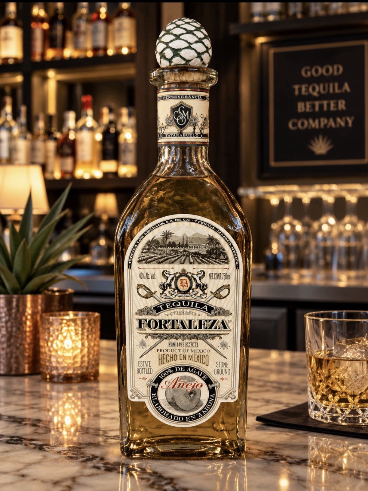 Fortaleza Anejo Tequila Empty Bottle 750ml Unrinsed Rare Lote 82-A Agave Stopper