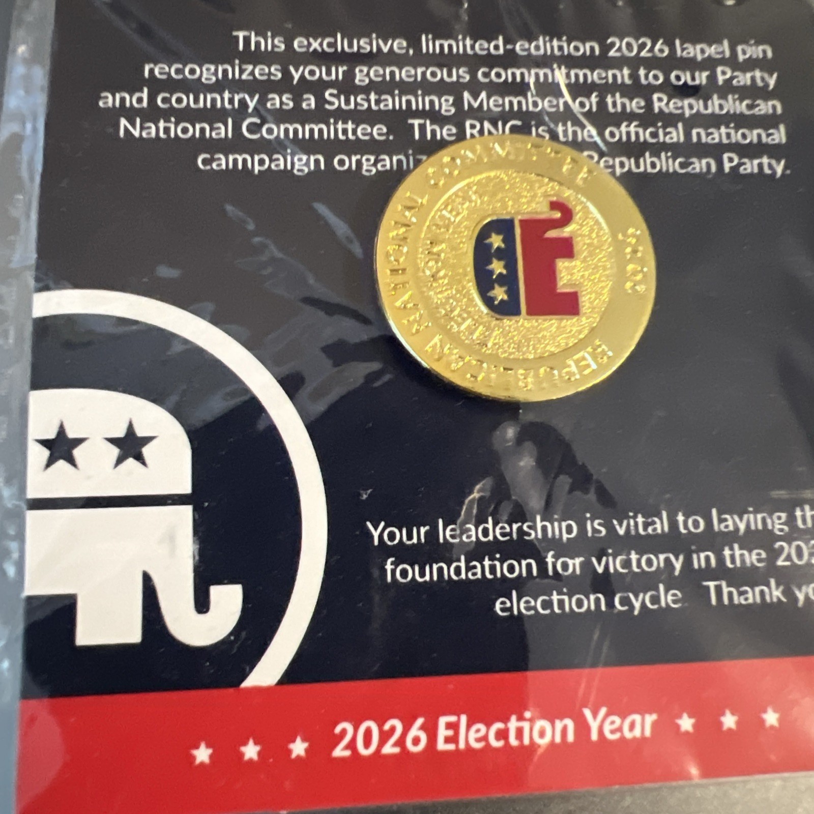 2026 NRC National Republican Committee Lapel Pin BONUS USA 1776-2026 Coin