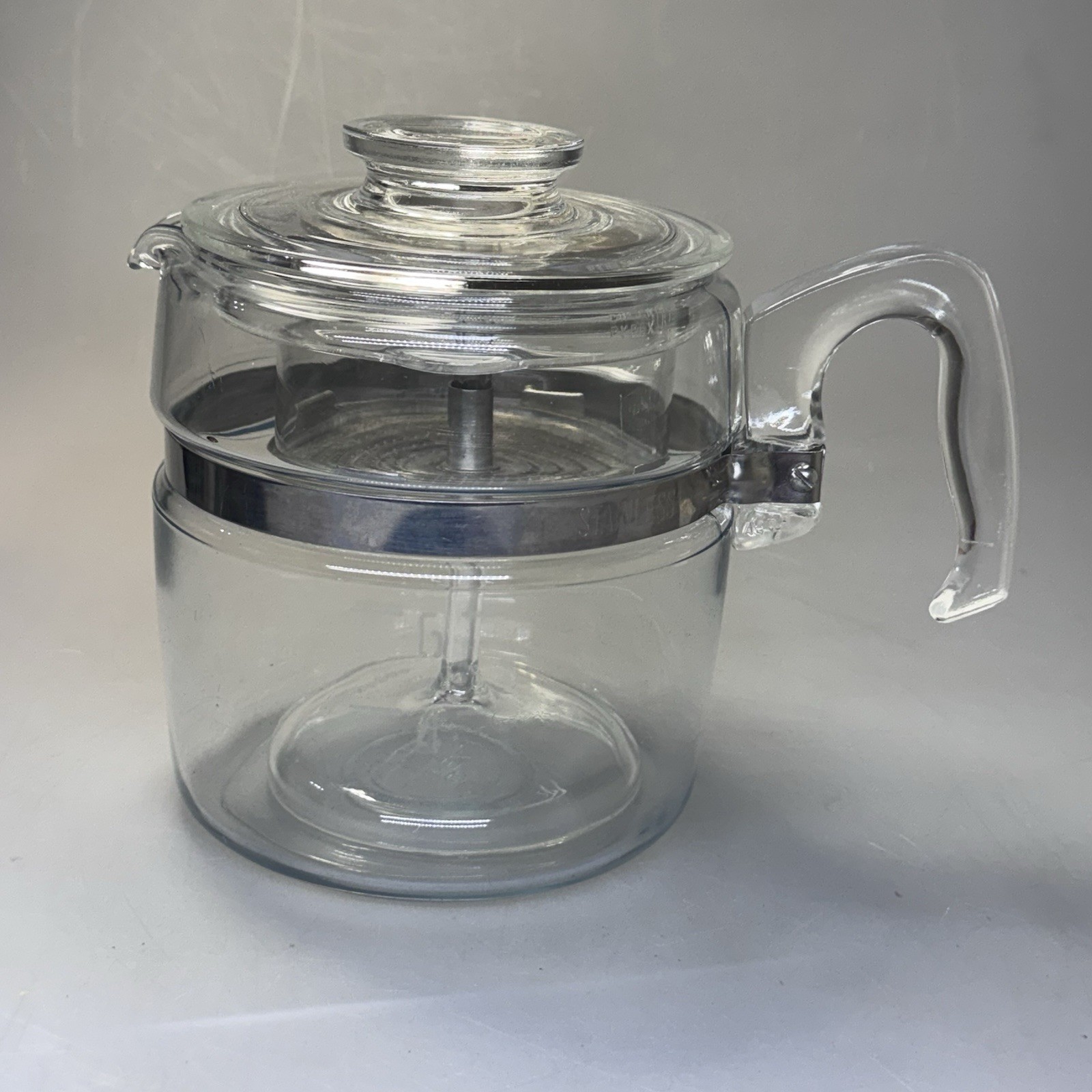 Vtg PYREX Percolator Glass Coffee Pot 7756 B 6 Cup  Flameware Complete USA A
