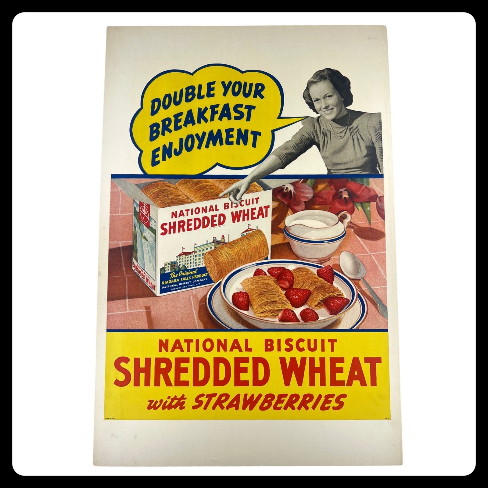 EXTRA LARGE 1940s National Biscuit Vintage Advertising Sign 42\