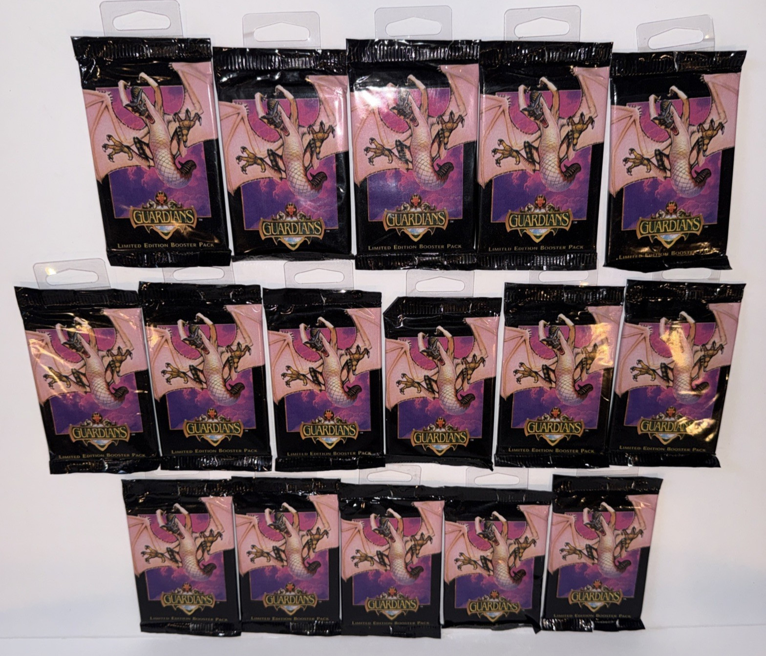 NEW Lot 16 Guardians Limited Edition Booster Card Packs 1995 14 Cards Per Pack