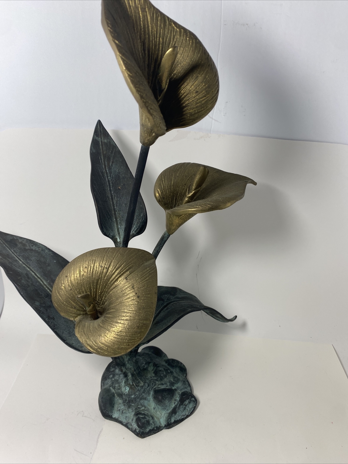 Vintage Brass Copper Cala Lily Sculpture 1980s Jack Housman Floral Solid Vintage Brass Copper Cala Lily Sculpture 1980s Jack Housman Floral Solid