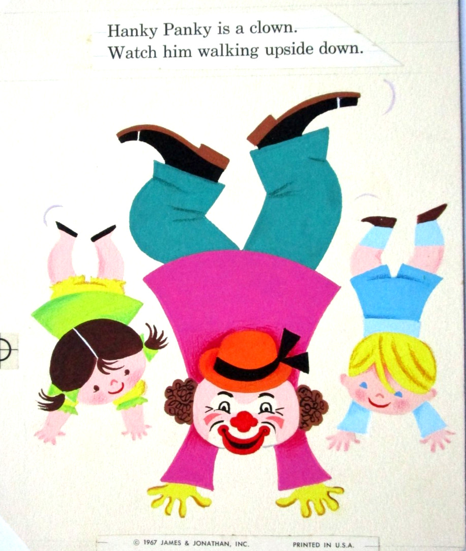 1967 CIRCUS CLOWN ORIGINAL CHILDREN\'S BOOK PAINTING cel drawing comic art