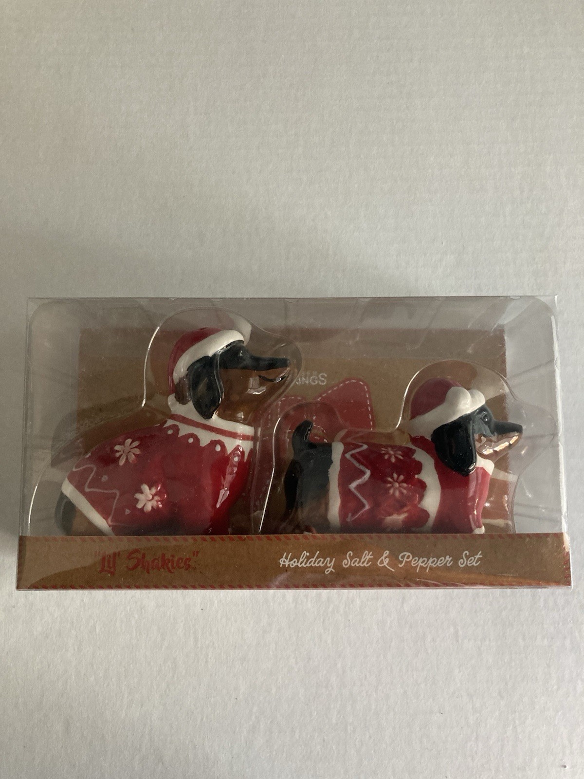 Godinger Holiday Christmas Dachshund S&P Salt & Pepper Set \