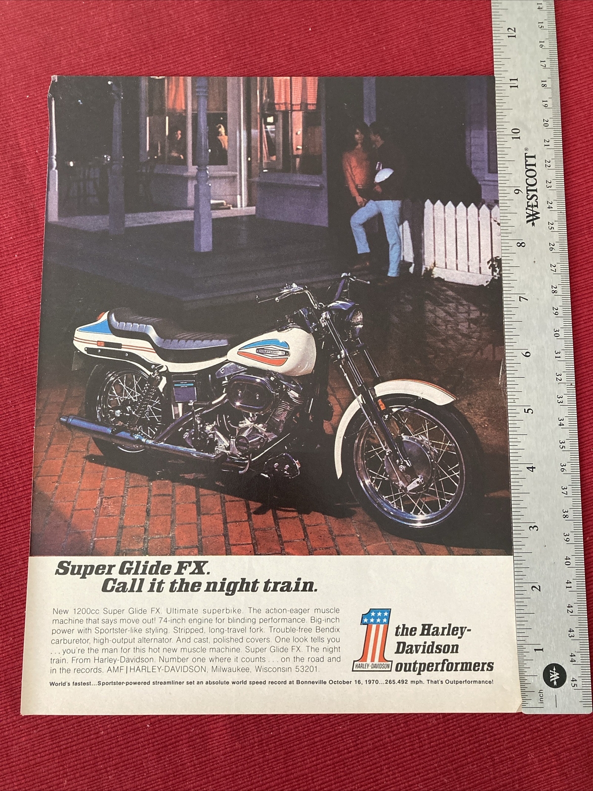 Harley-Davidson Super Glide FX  1971 Print Ad - Great To Frame