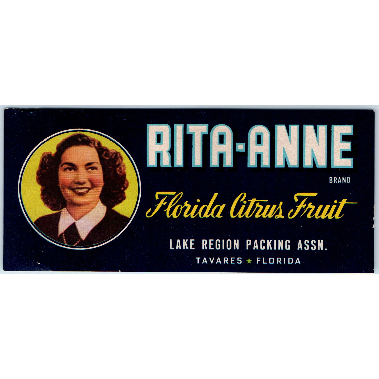 Vtg 1940s Tavares FL Rita-Anne Florida Citrus Fruit Crate Box Label Lake Region Vtg 1940s Tavares FL Rita-Anne Florida Citrus Fruit Crate Box Label Lake Region