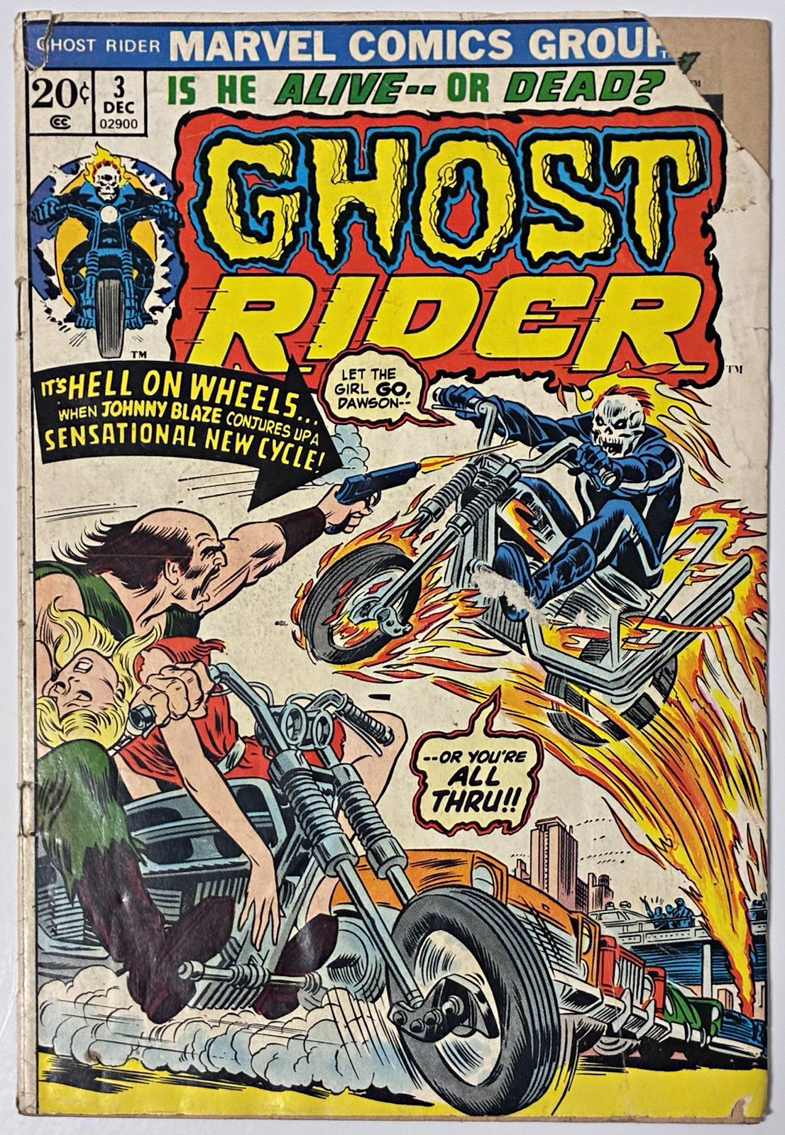 Buy 2 Get 2 Free (CHECK PROMO) Ghost Rider Vol 1 #3 1973 Marvel Comics (VG-)