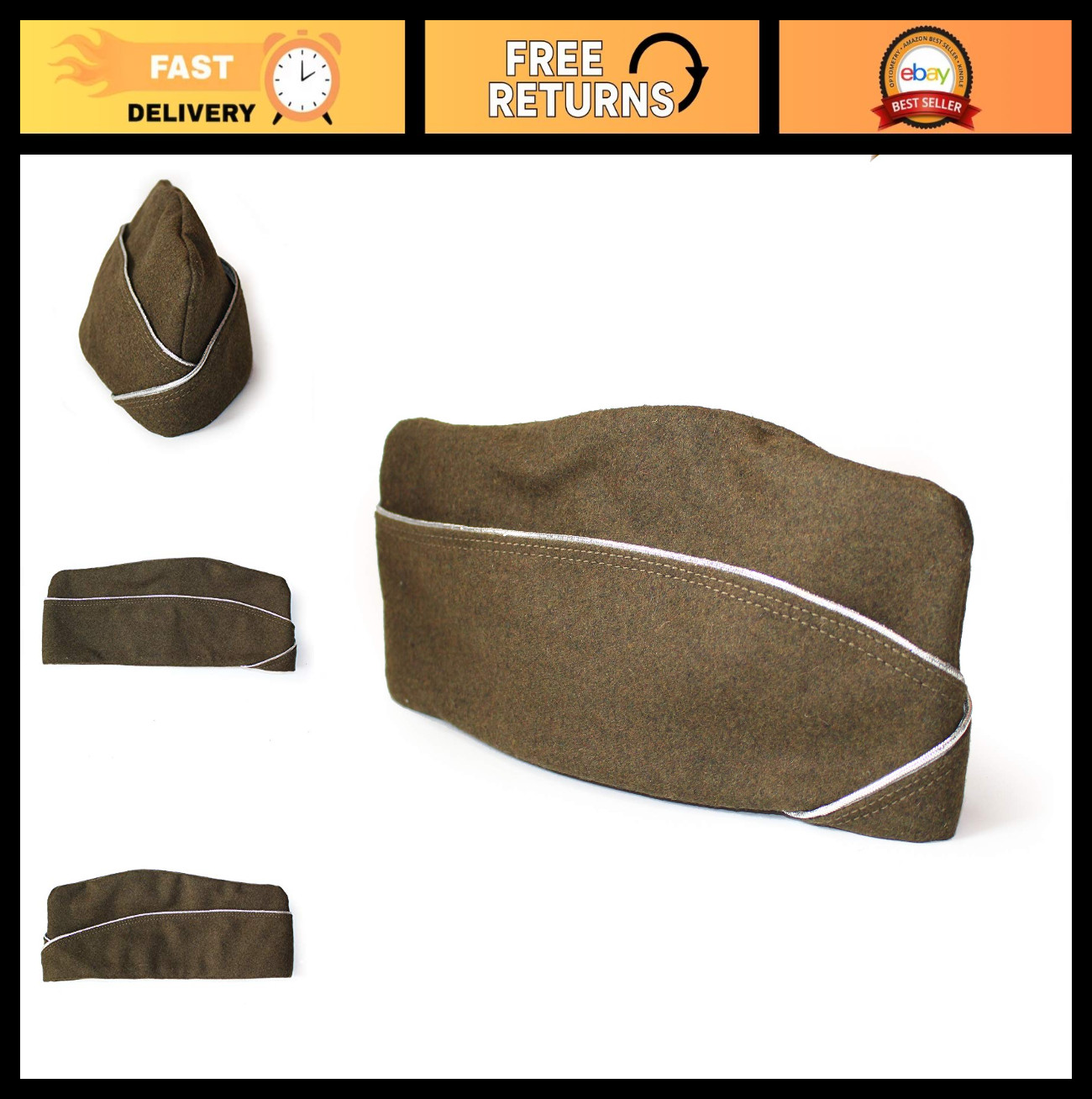 Replica WW2 US Airborne Officer Cap Wool Hat Parachute