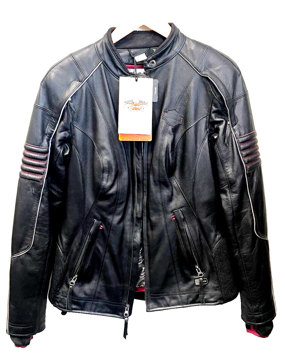 Men\'s HARLEY DAVIDSON SPECIAL EDITION  Genuine Leather Biker Jacket Size TALL M