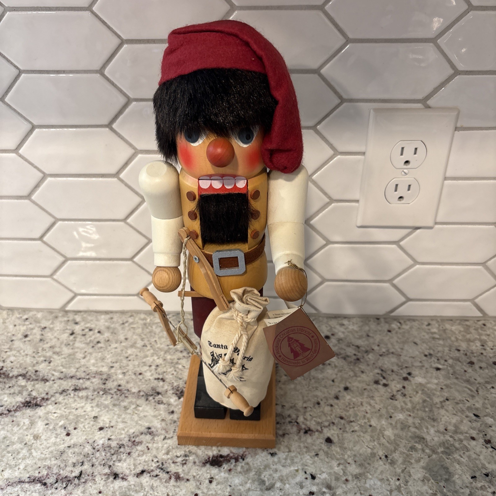 Rare Vintage Holzkunst Christian Ulbricht German Woodsman Nutcracker 12in w Tag