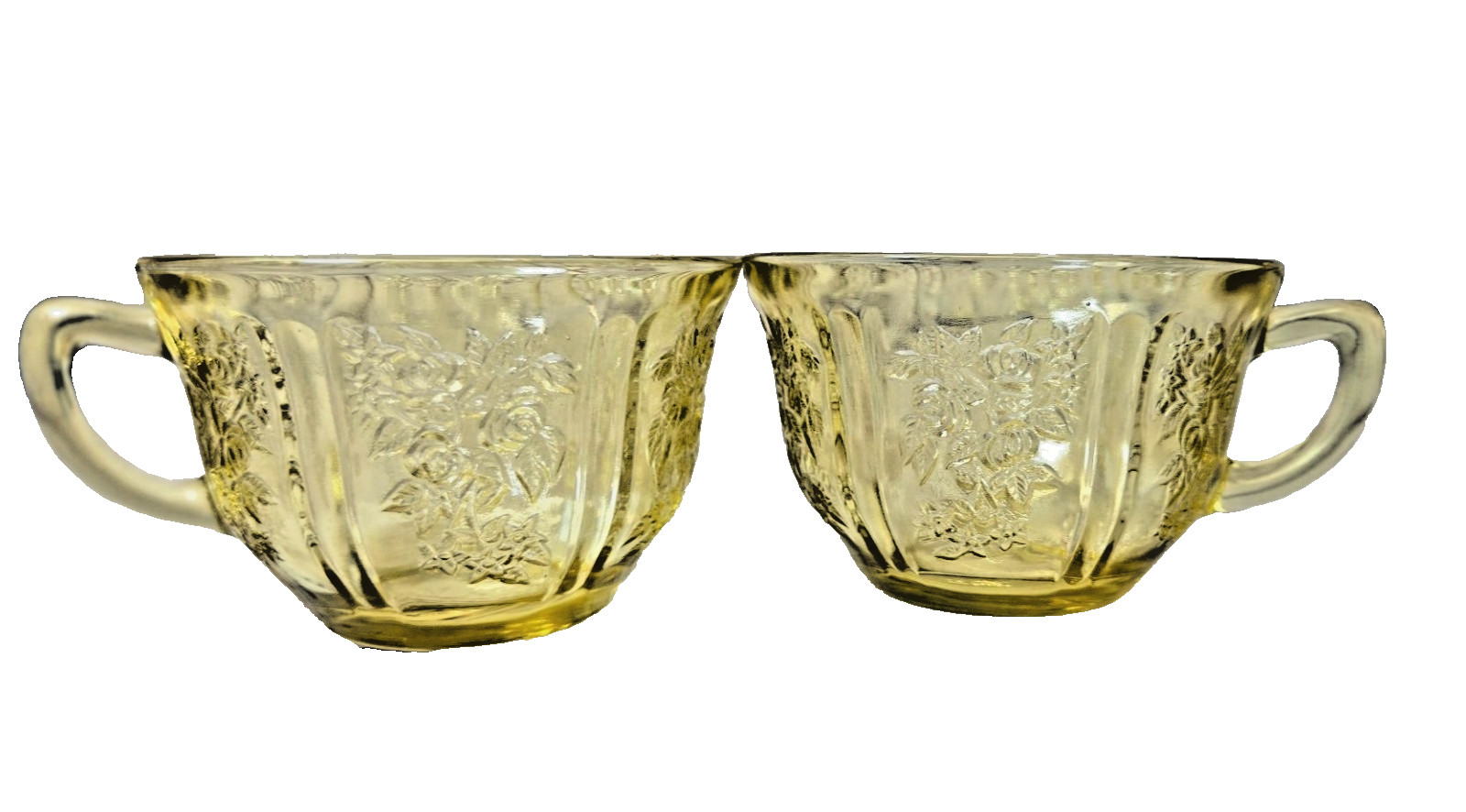 Vintage Depression Glass Federal Glass Amber Sharon Cabbage Rose Tea glass 1920s Vintage Depression Glass Federal Glass Amber Sharon Cabbage Rose Tea glass 1920s
