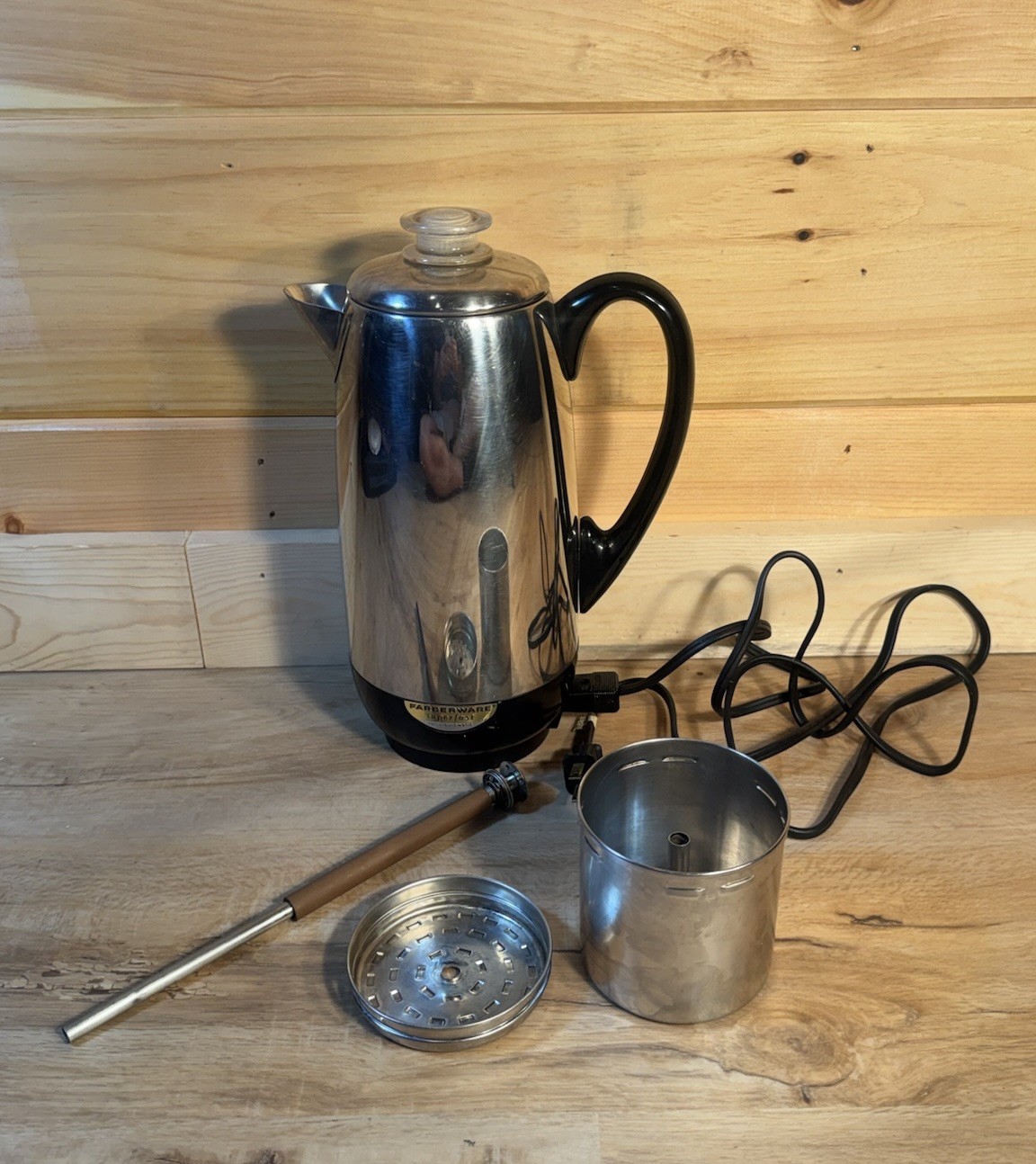 Vintage Faberware Stainless Model 142 Superfast 12 Cup Percolator Coffee Pot USA