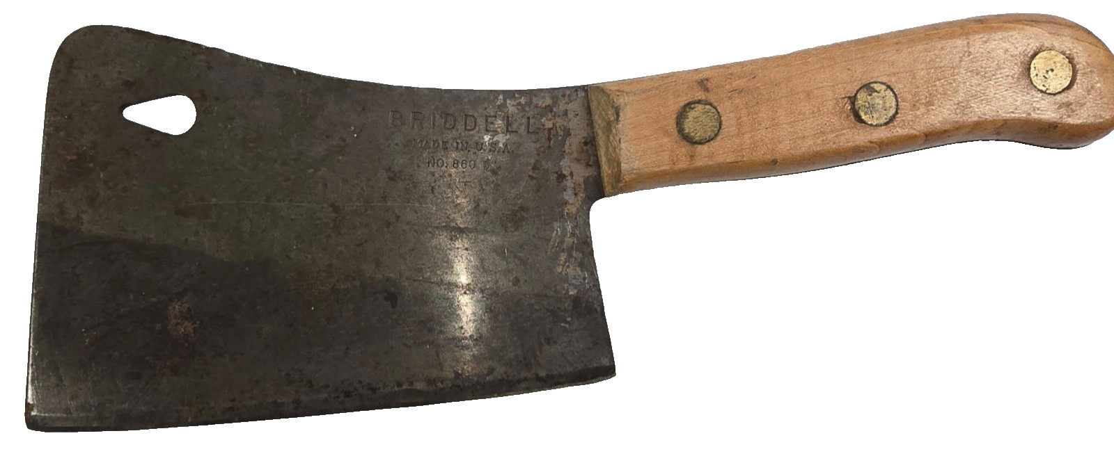 Vintage Briddell No. 860 Meat Cleaver Butcher Knife 6 Vintage Briddell No. 860 Meat Cleaver Butcher Knife 6