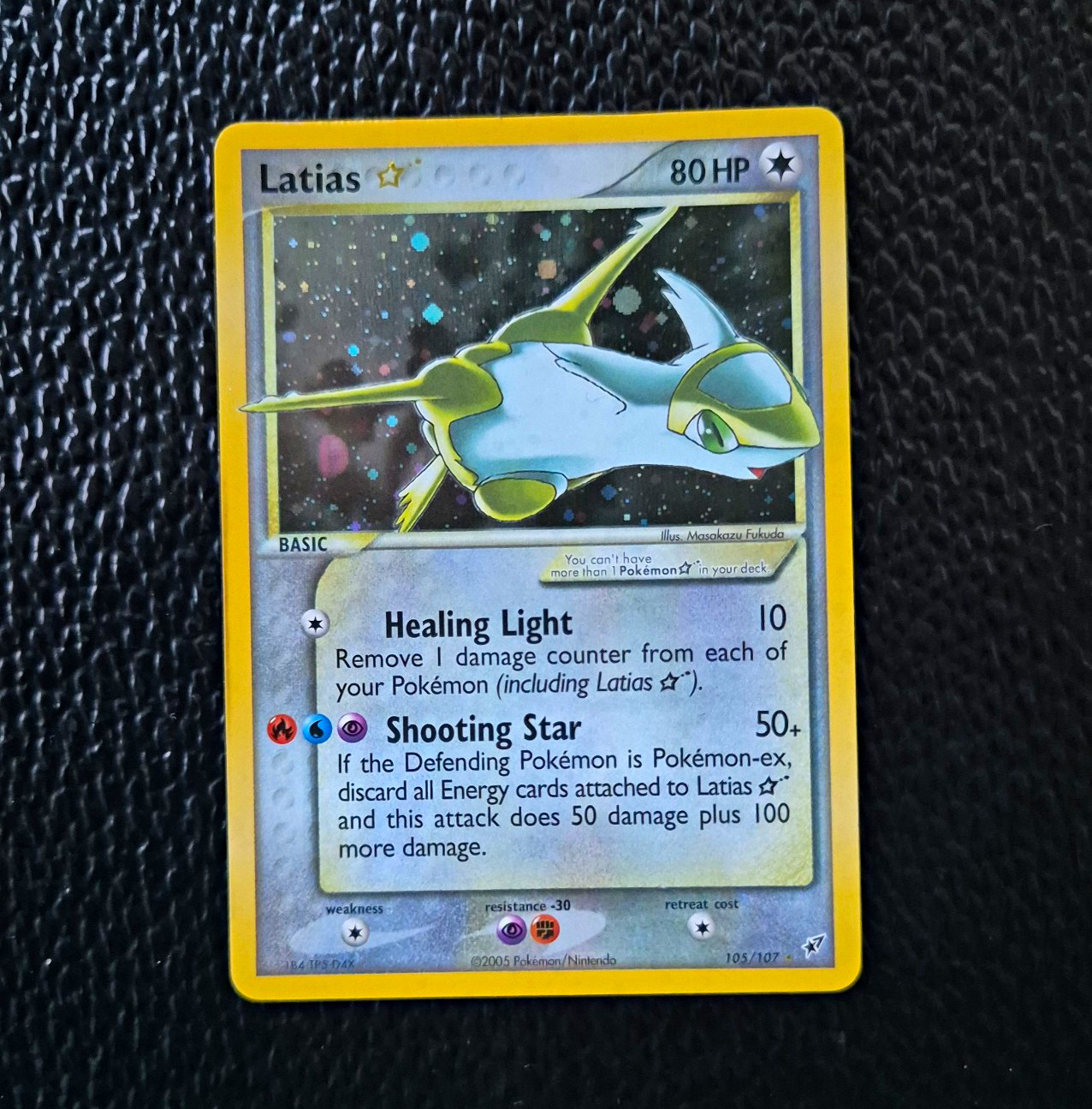 Pokemon Latias Gold Star ☆ EX Deoxys 2005 105/107 Ultra Rare Holo Swirl Pokemon Latias Gold Star ☆ EX Deoxys 2005 105/107 Ultra Rare Holo Swirl