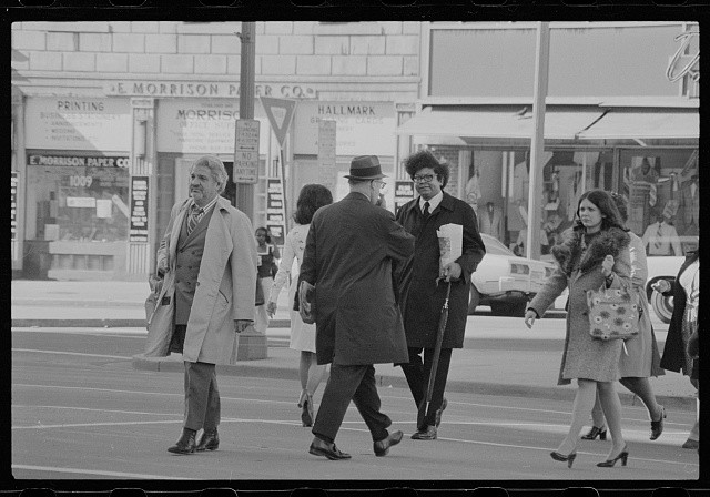 Photo:Washington D.C. 1974 Black Pedestrians Crossing Street Downtown