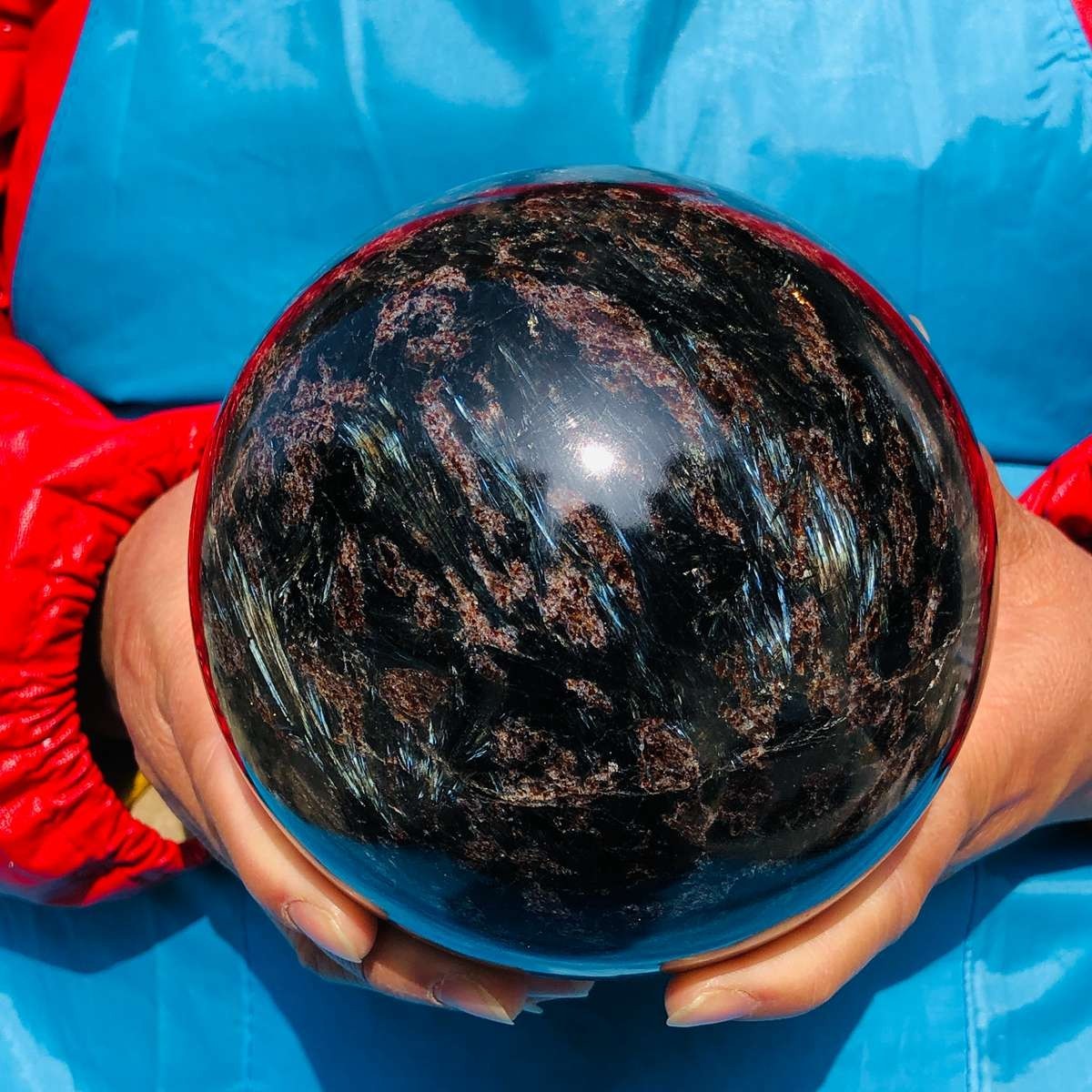 6.99 LB Large Natural Fireworks Stone Sphere Crystal Healing Specimen 4046
