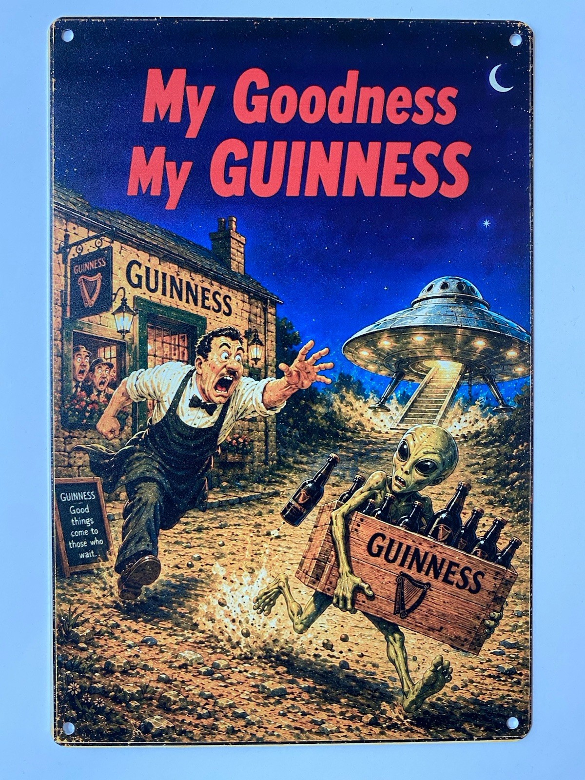 Guinness Beer Metal Sign - My Goodness My Guinness Retro Vintage Irish Stout