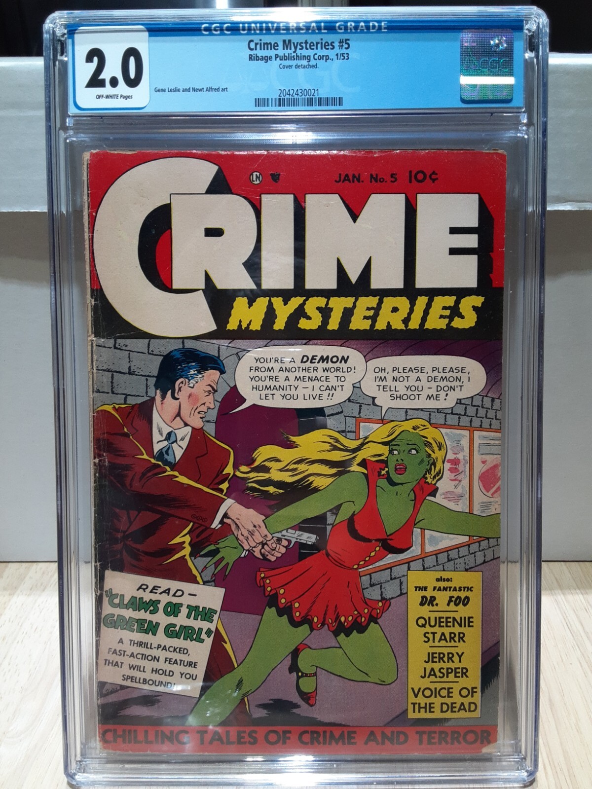 1953 Crime Mysteries # 5 CGC 2.0 Vintage Pre-code Crime Horror Pretty Girl Etc 1953 Crime Mysteries # 5 CGC 2.0 Vintage Pre-code Crime Horror Pretty Girl Etc