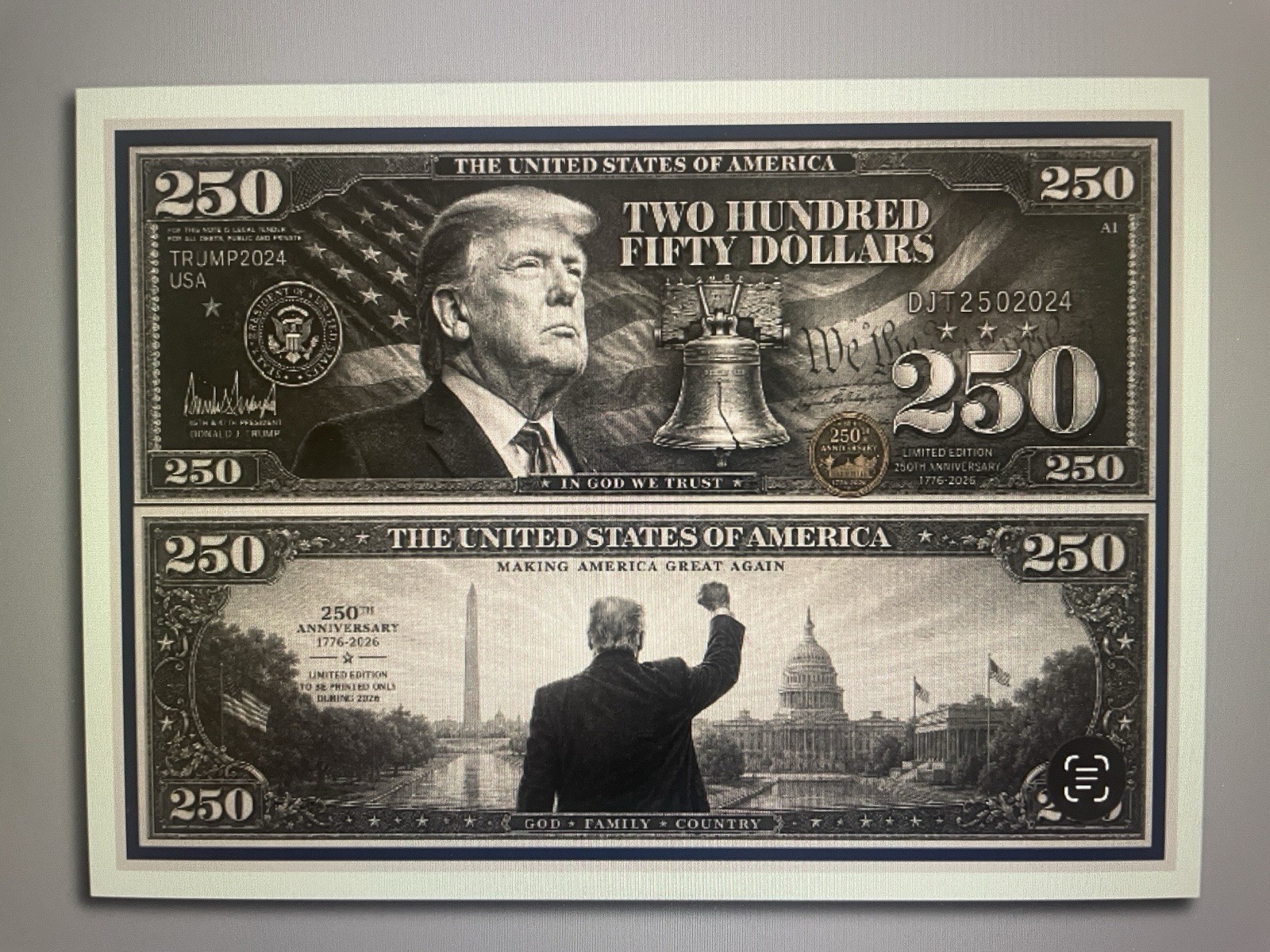 ACEO American 🇺🇸 Celebrating 250th Anniversary Two Hundred Fifty Dollars