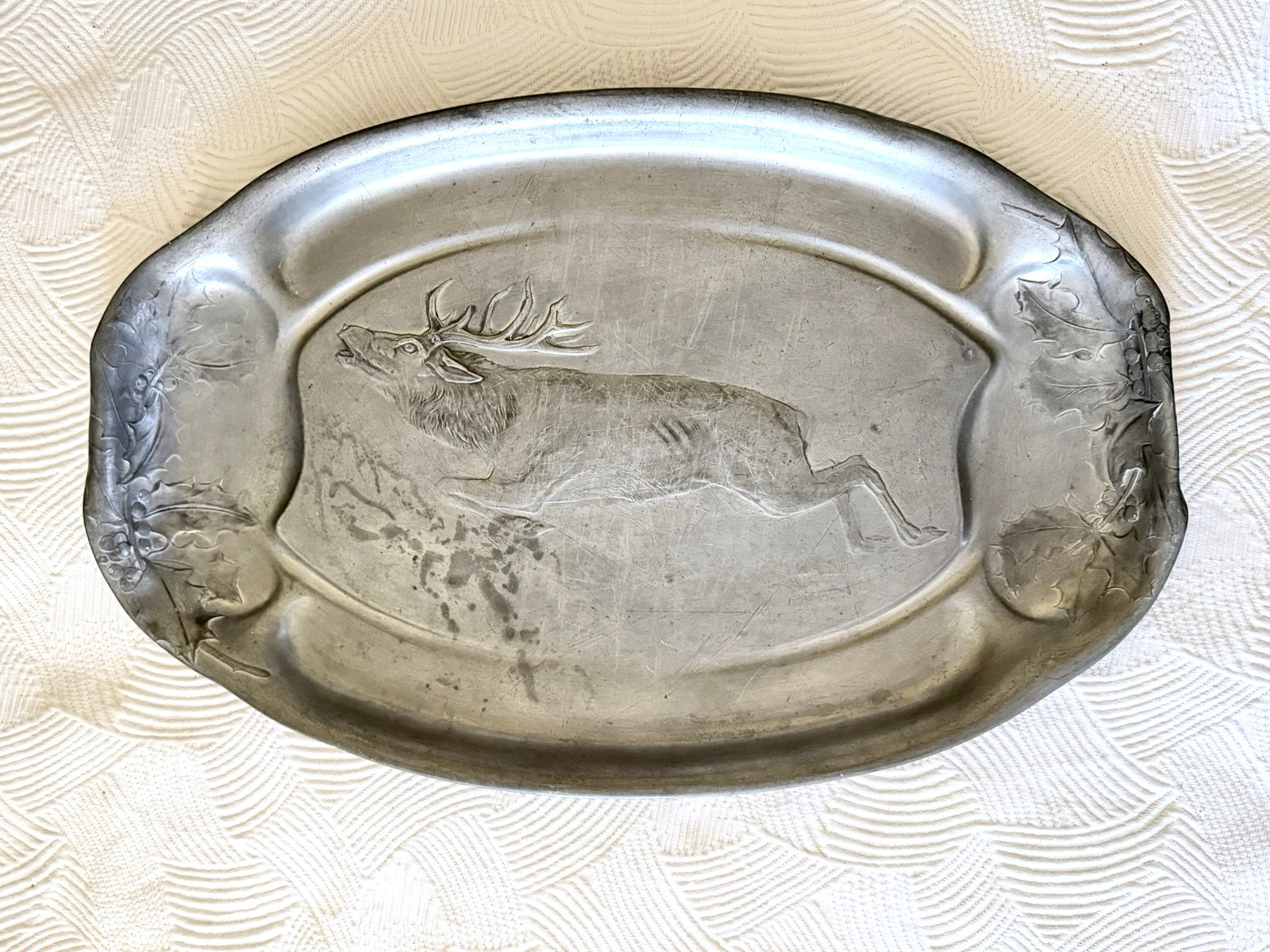 Vintage German Rein Zinn Pewter Platter - Large 21\