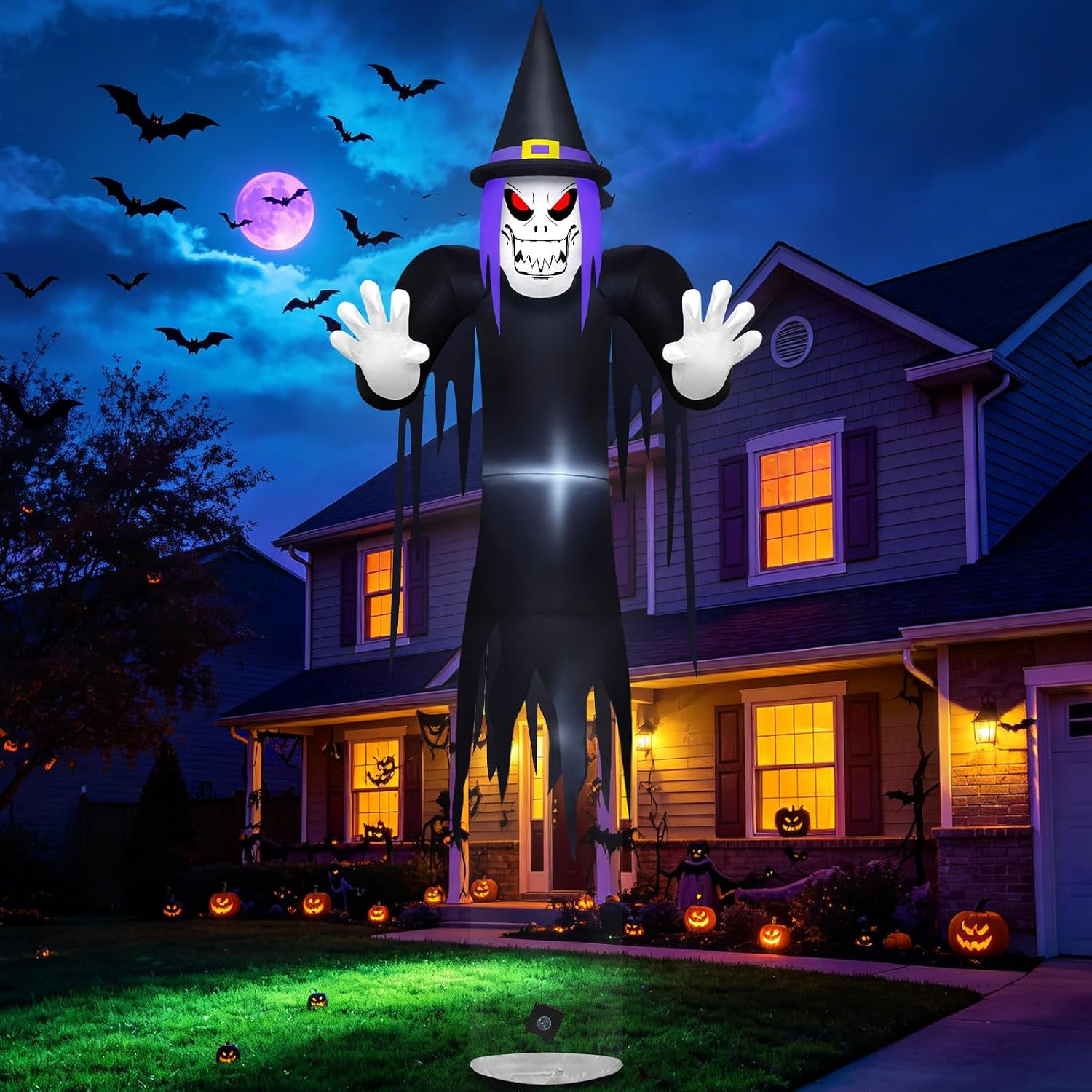 12FT Gaint Halloween Inflatable Floating Witch Outdoor Decoration