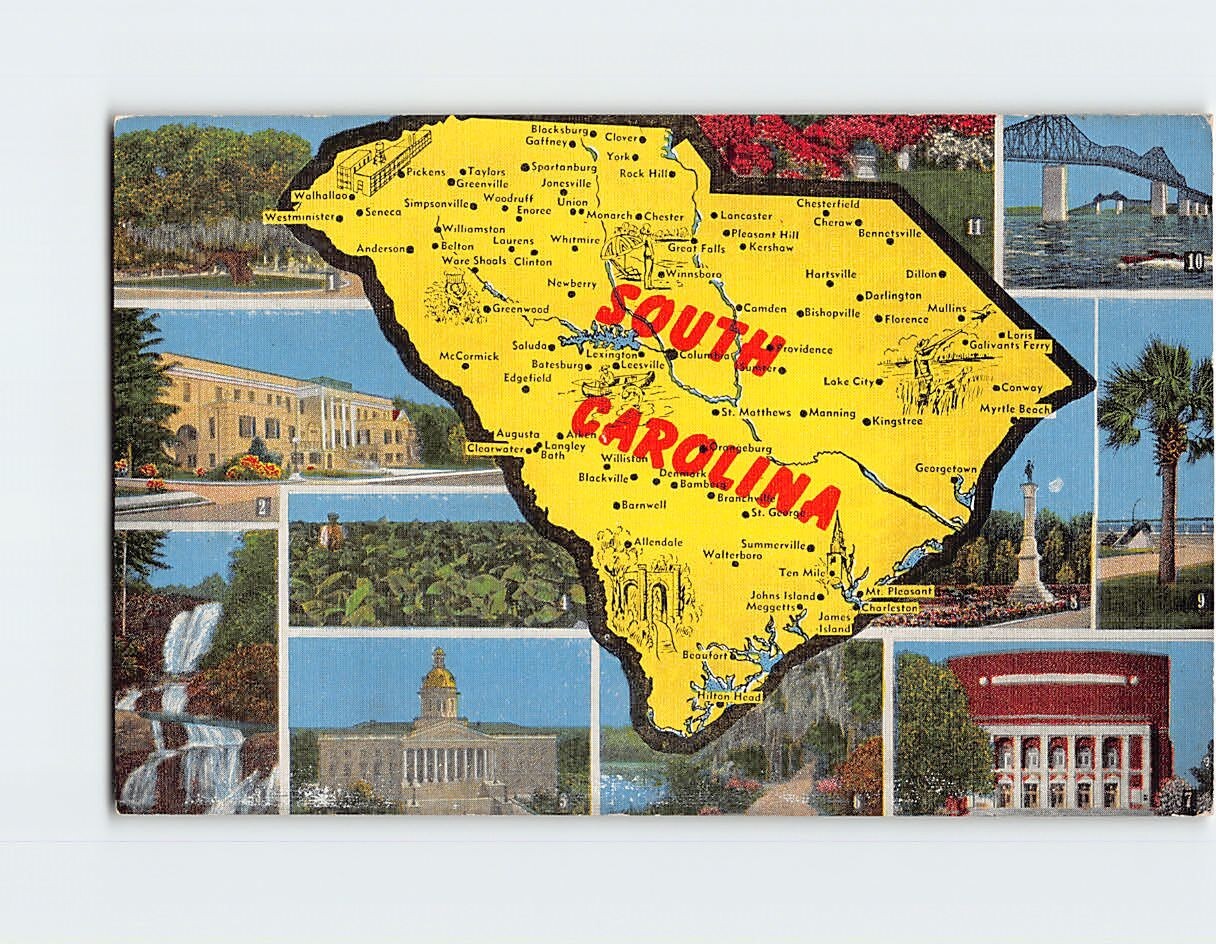 South Carolina Map & Scenes South Carolina USA Q-19613
