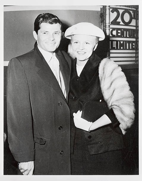 Peggy Lee songstress and Dewey Martin actor who might get married 1956 Photo
