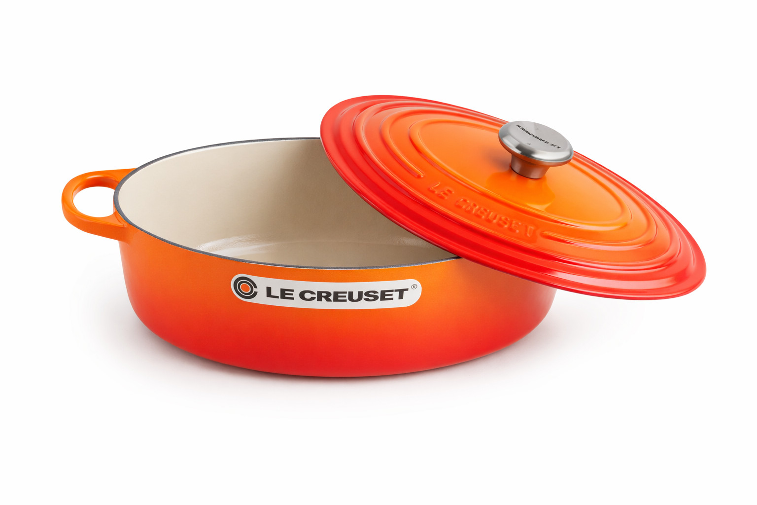 Le Creuset Signature Oval Dutch Oven 23cm Flame Volcanique 2.75Qt Cast Iron NEW