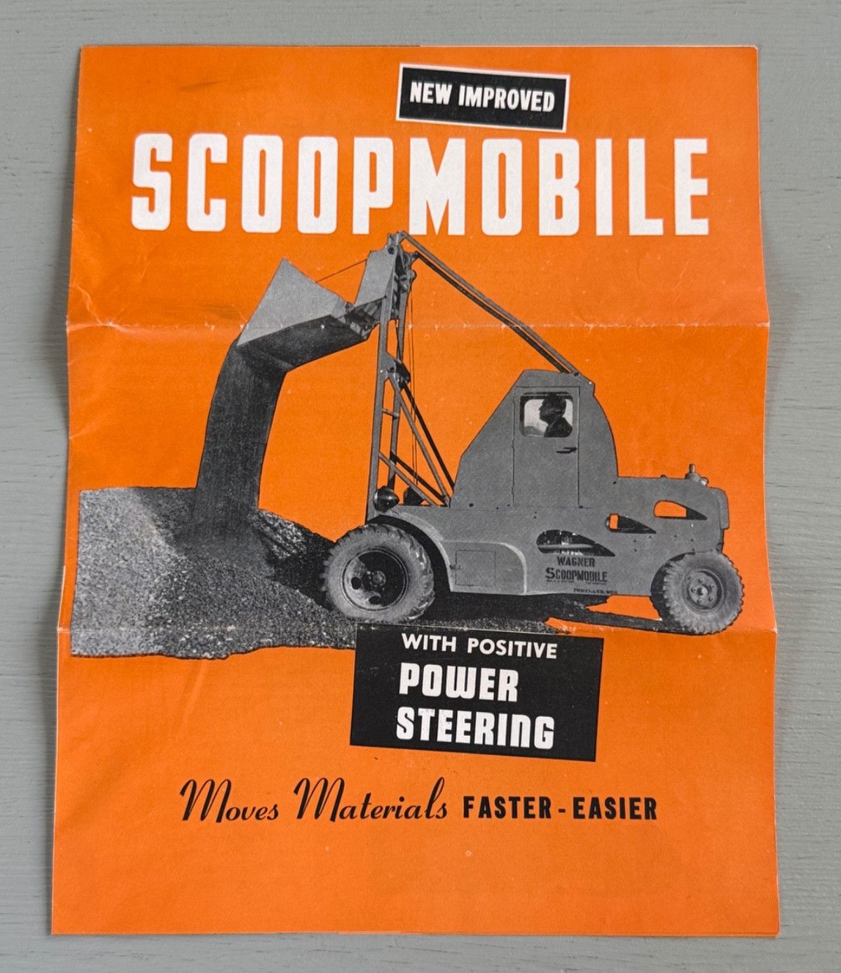 Vintage 1947 Wagner SCOOPMOBILE Loader Equipment Ad Brochure Mixermobile HTF