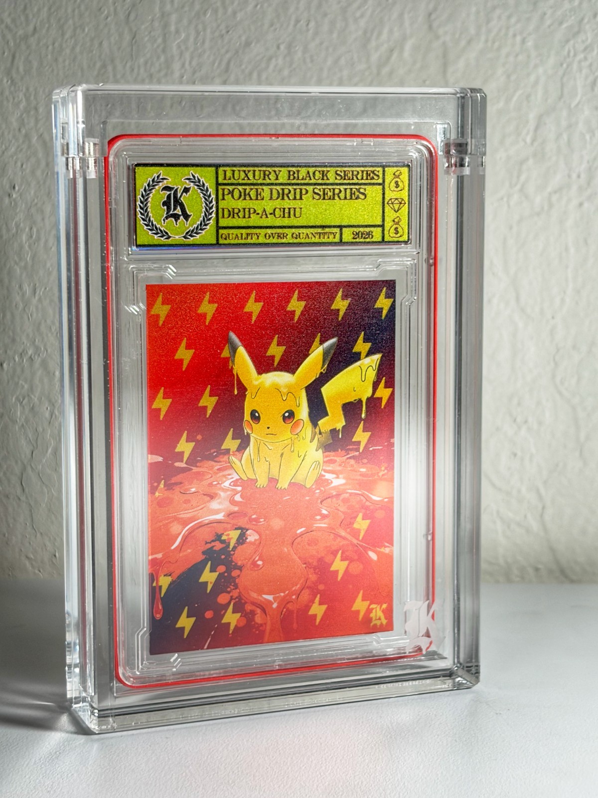 Kickstradomis 1/1 Drip-A-Chu Poke Drip Series Luxury Black Custom Slab Pikachu