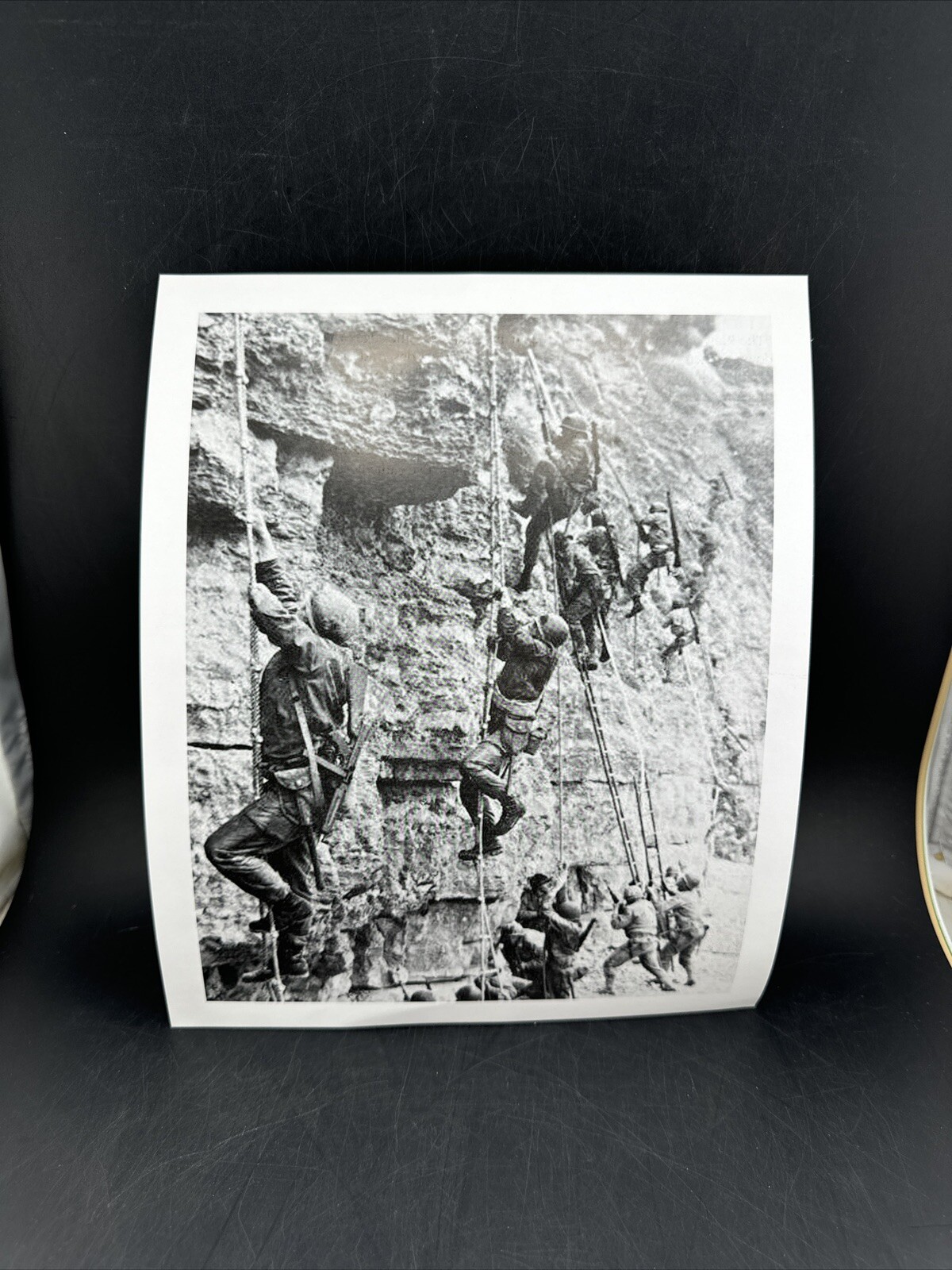 Vintaged US rangers cliff pointe du Huc D-Day President Ronald Reagan photo Vintaged US rangers cliff pointe du Huc D-Day President Ronald Reagan photo