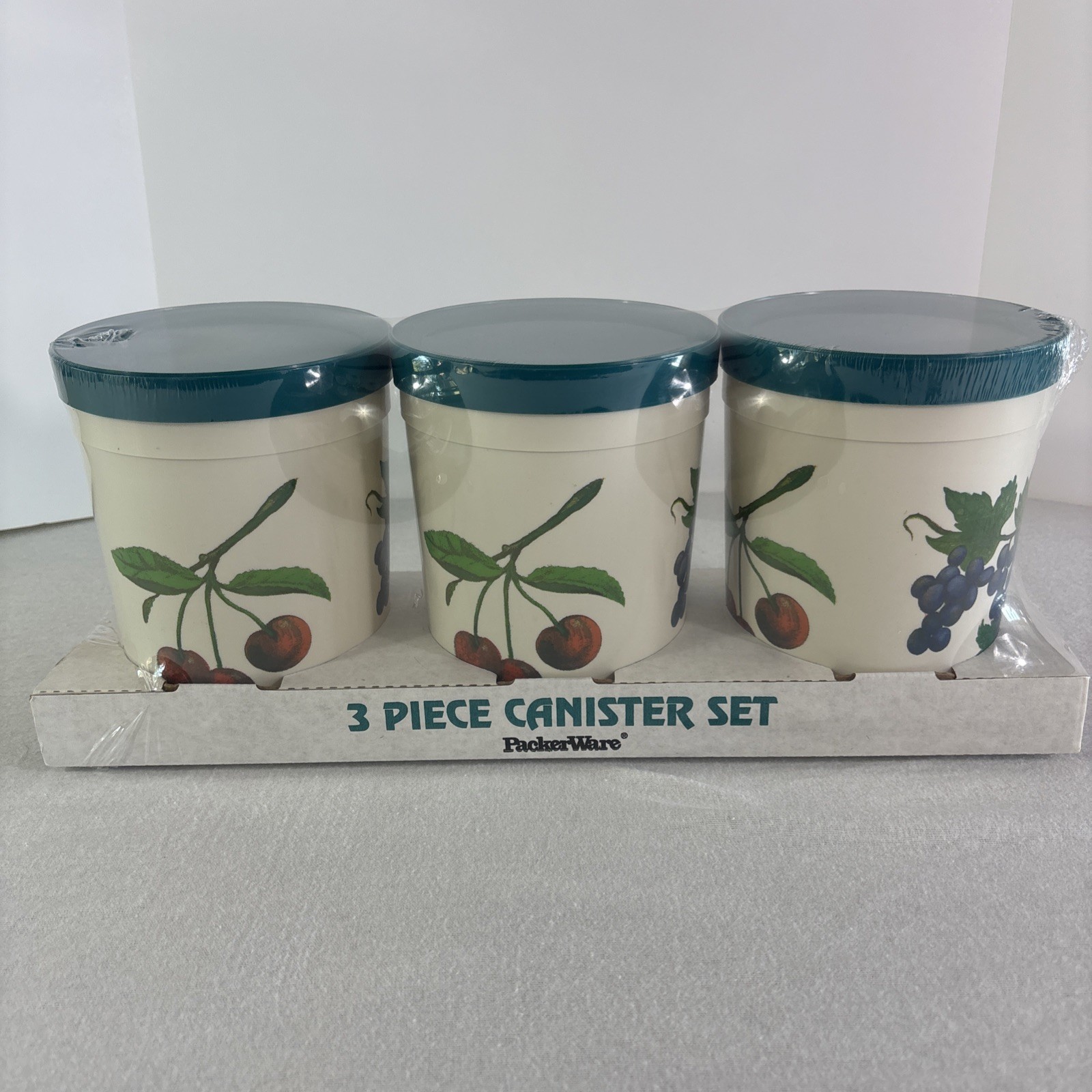PackerWare Plastic 3 Piece Canister Set Fruit New NIP